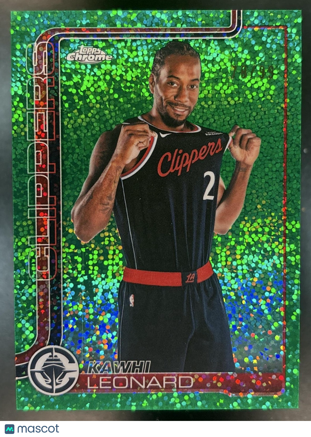 2025-26 Topps Chrome Update Kawhi Leonard Image Variation Green Speckle /99 #24