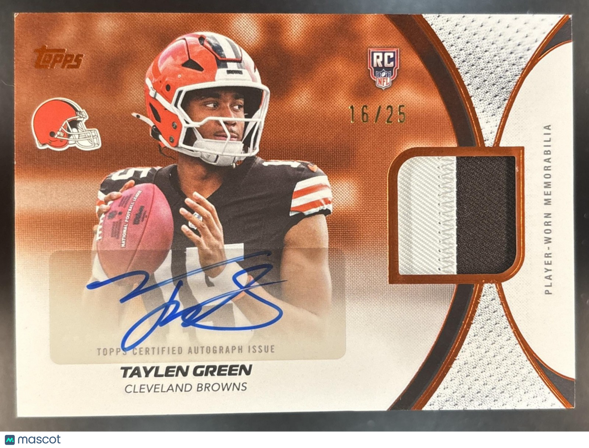 2026 Topps Taylen Green NFL Rookie Material Auto Orange /25 MEM RC SSP Browns