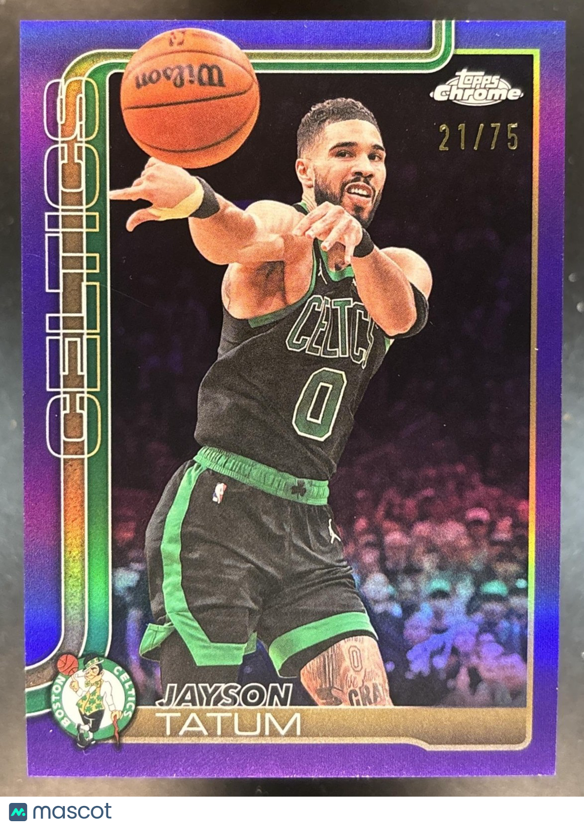2025-26 Topps Chrome Update Jayson Tatum Purple Refractor /75 #8 Boston Celtics