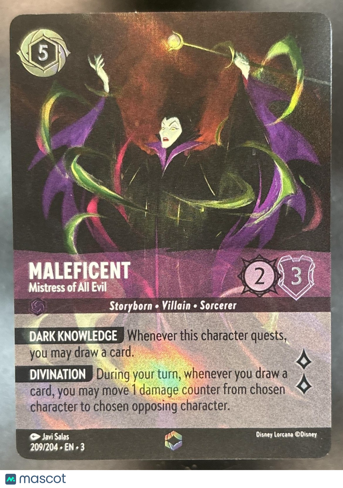 2024 Lorcana TCG Inklands Maleficent Mistress of All Evil Alternate Art #209/204