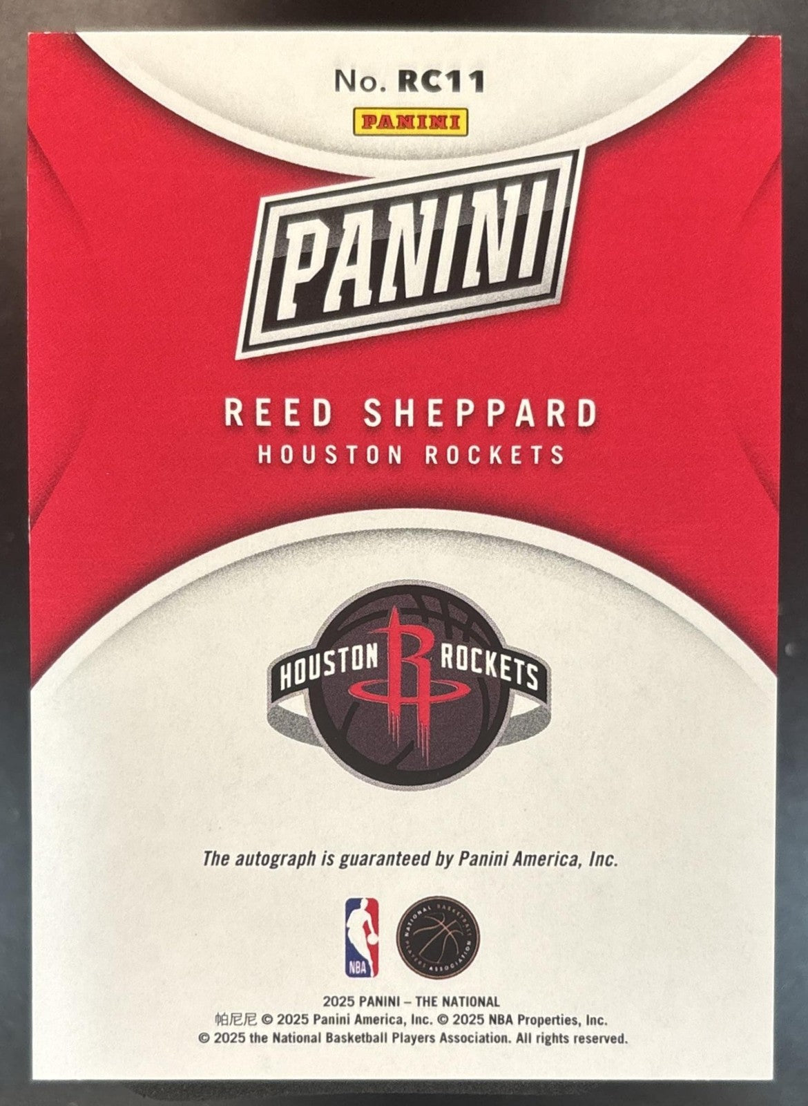 2025 Panini NSCC Silver Packs Wrapper Redemption Reed Sheppard Auto /25 RC