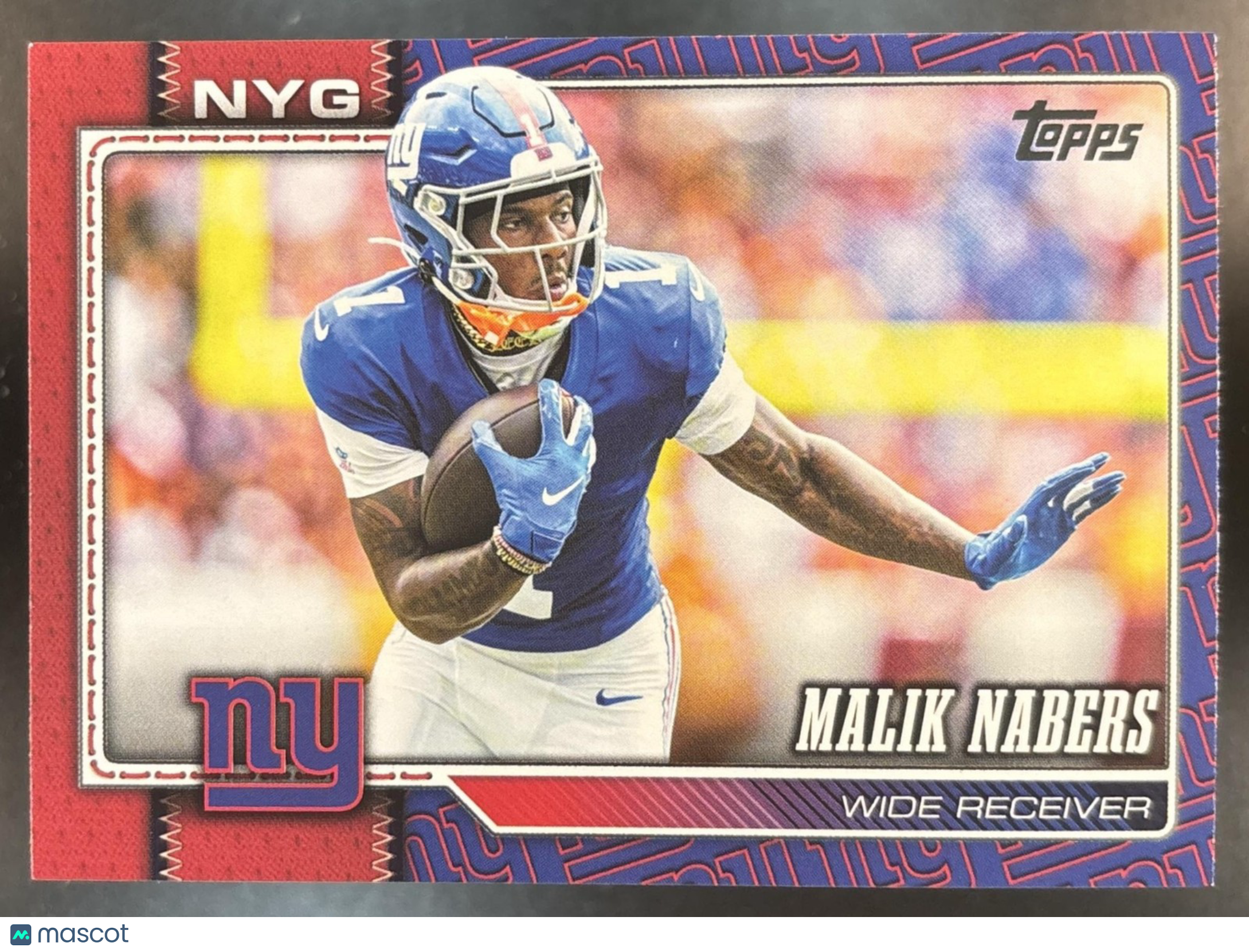 2026 Topps Malik Nabers Team Color Border Variation #153 New York Giants