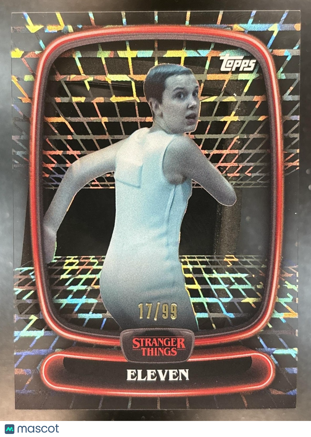 2025 Topps High Tek Stranger Things Eleven Hawkins Hellfire Diffractor /99 #11