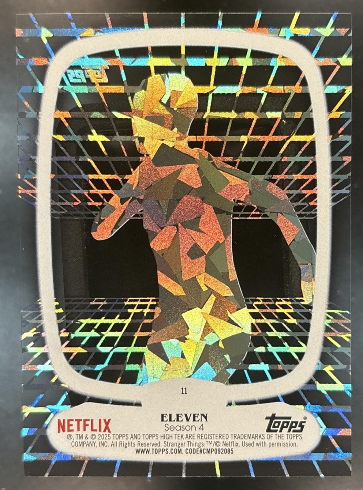 2025 Topps High Tek Stranger Things Eleven Hawkins Hellfire Diffractor /99 #11