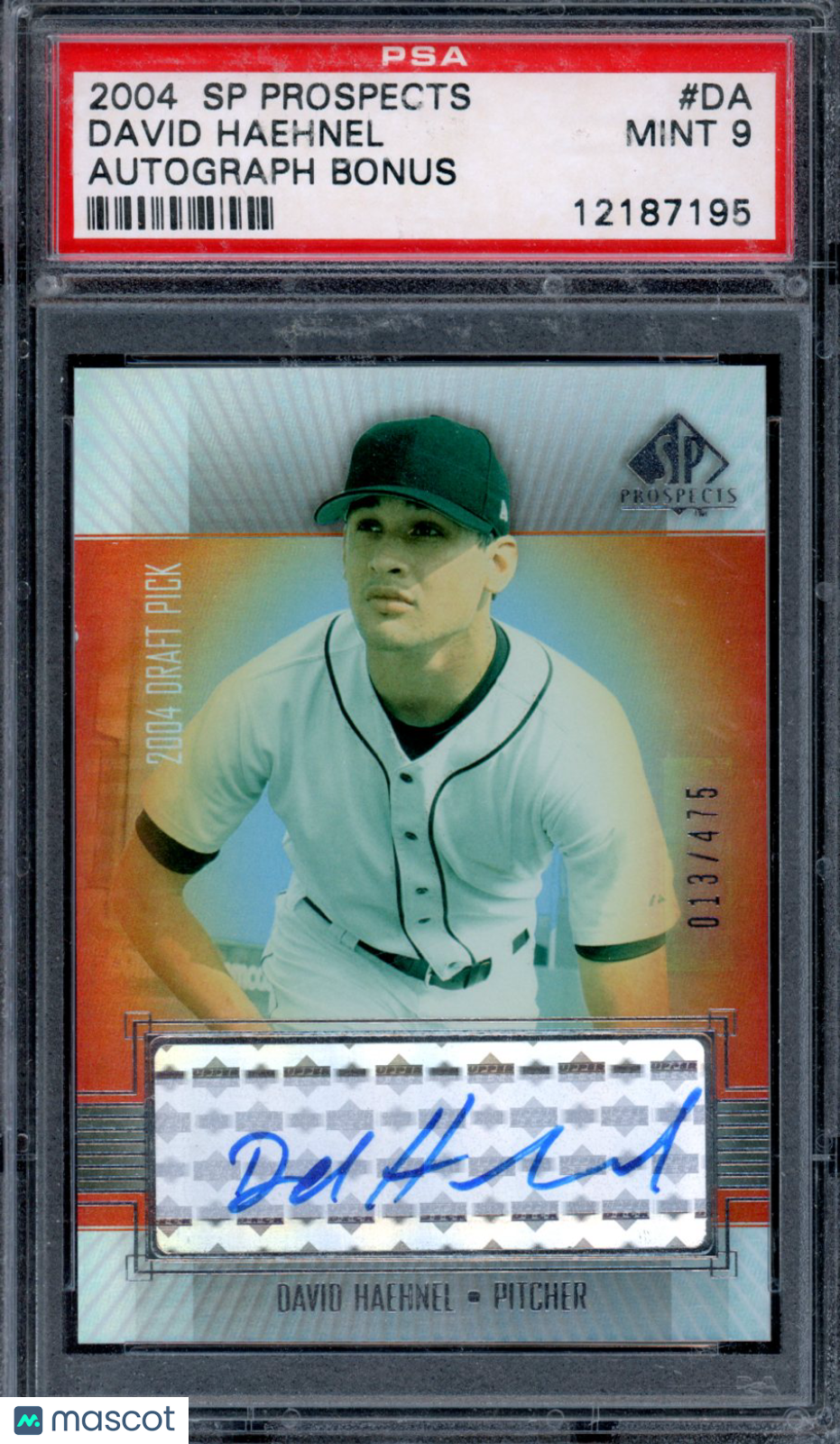 2004 SP Prospects Autograph Bonus David Haehnel /475 #DA PSA 9 Baltimore Orioles