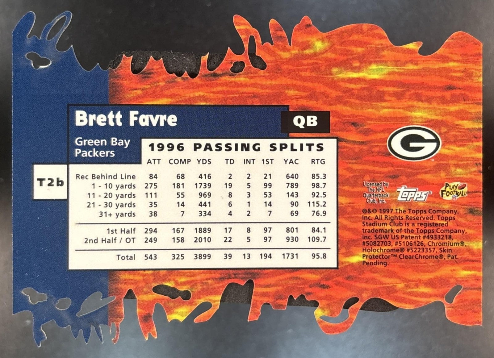 1997 Topps Stadium Club Brett Favre Triumvirate II #T2B Green Bay Packers