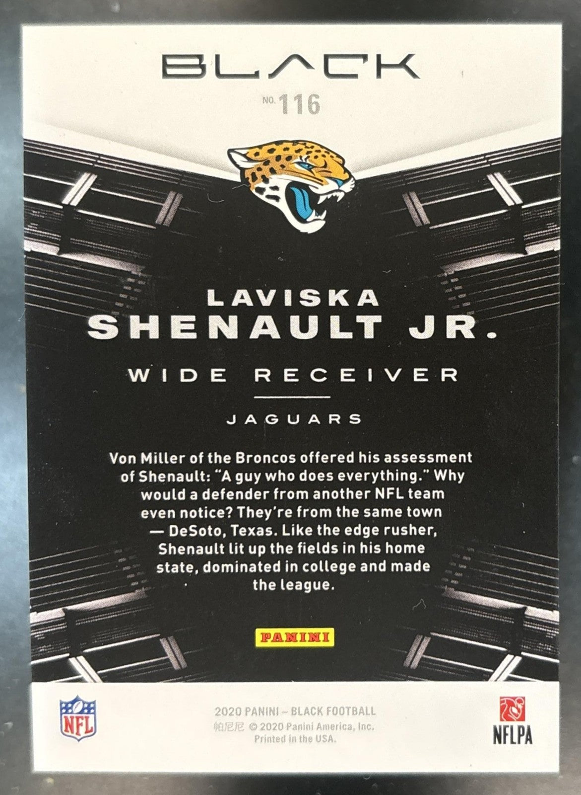 2020 Panini Black Laviska Shenault Jr. Silver /75 #116 RC Jacksonville Jaguars