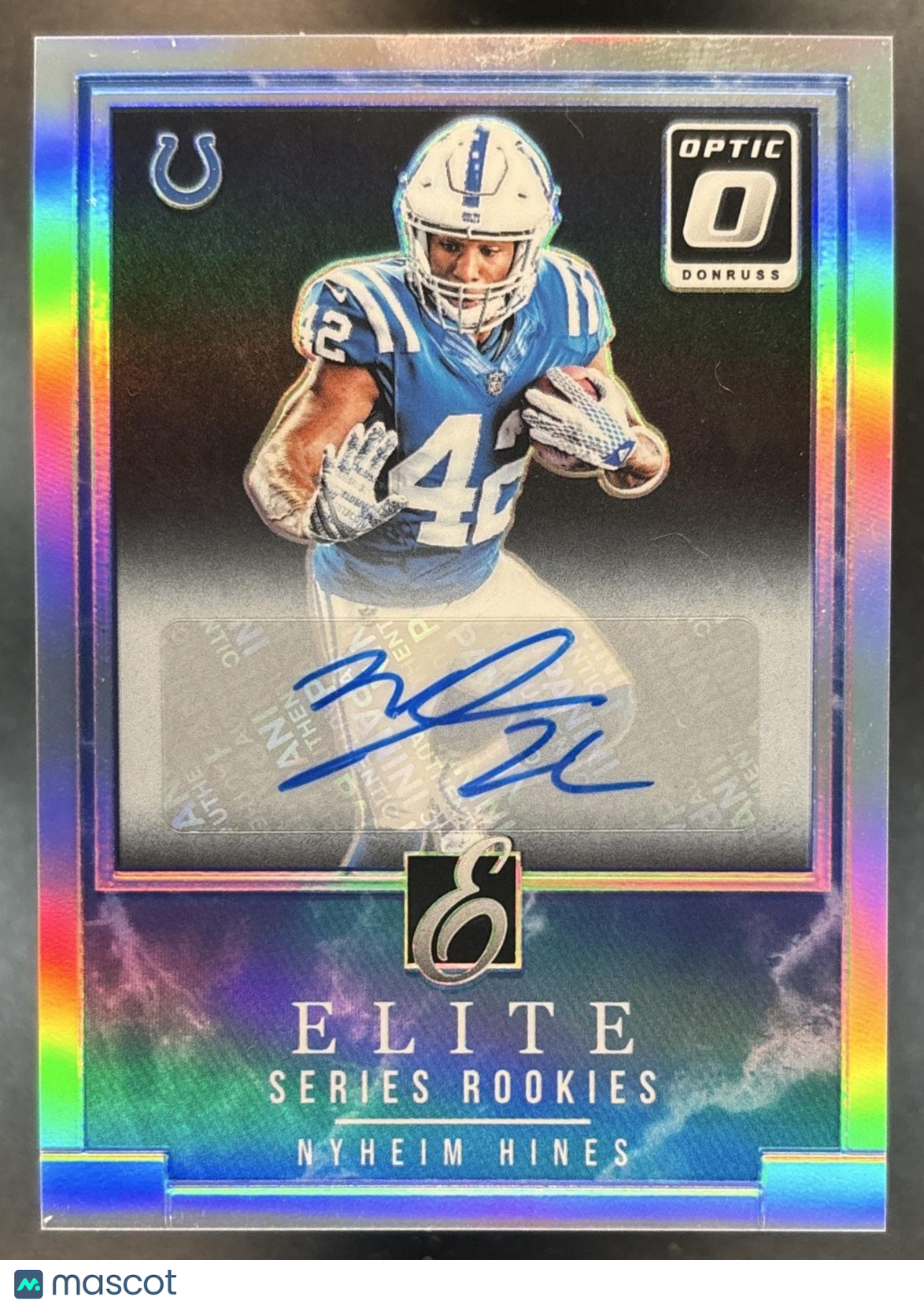 2018 Panini Donruss Optic Nyheim Hines Rookie Elite Series Auto /25 RC Colts
