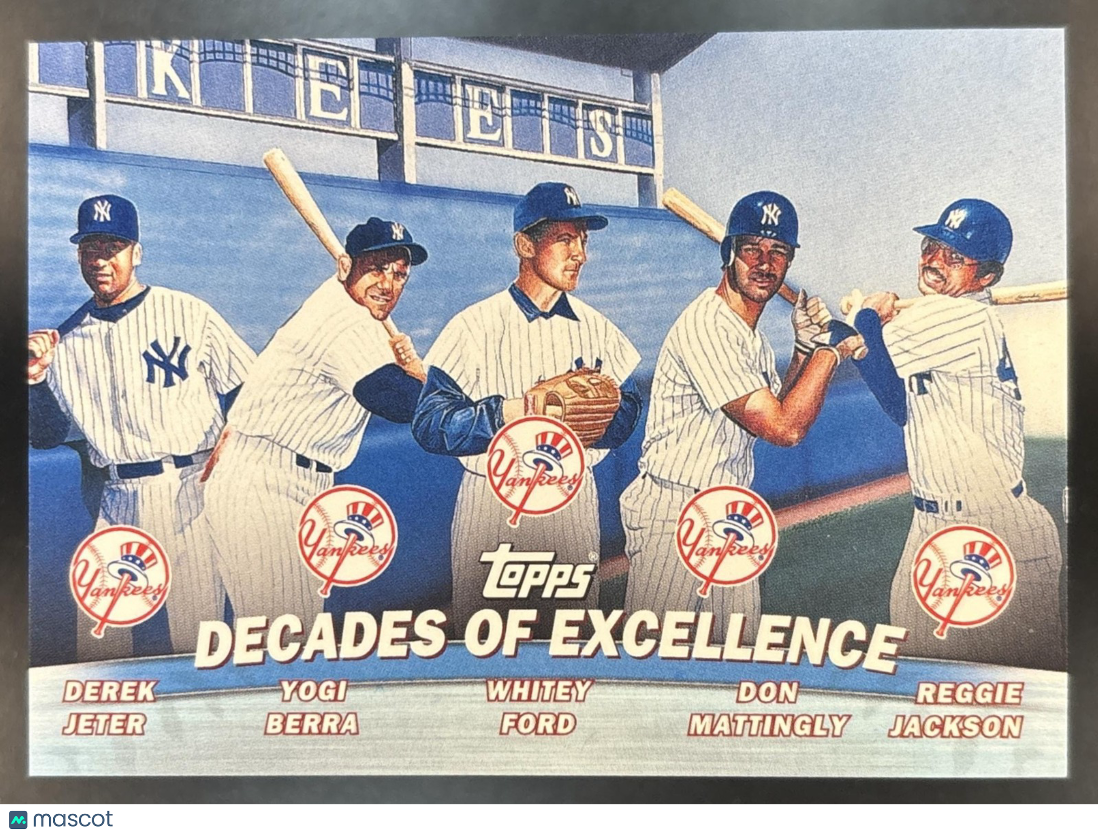 2001 Topps Decades of Excellence Jeter Yogi Berra Ford Mattingly Jackson Combos