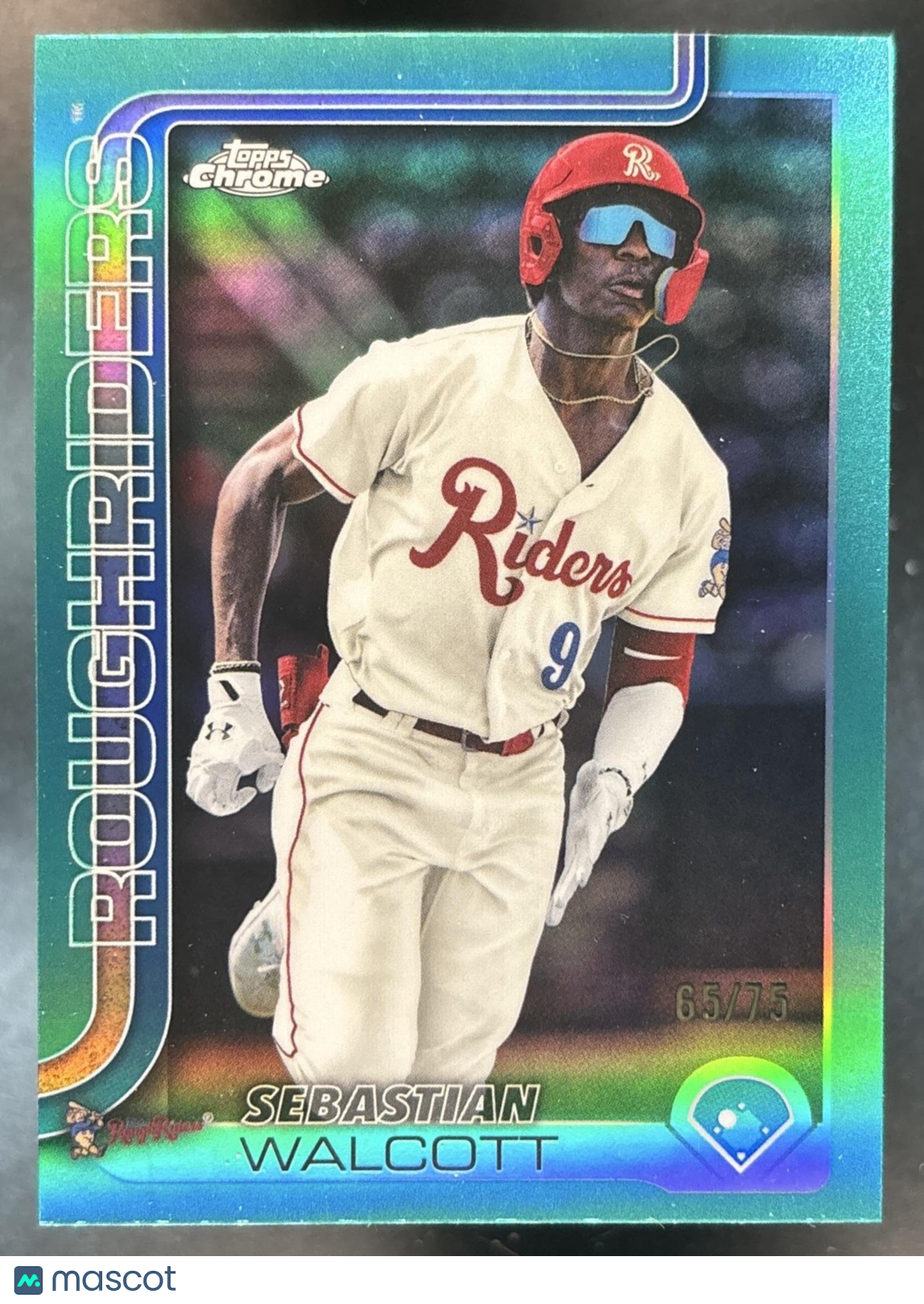 2025 Topps Pro Debut Sebastian Walcott Chrome Aqua /75 #PDC-13 RoughRiders