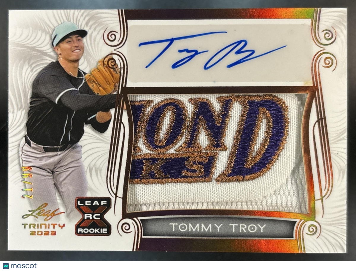 2023 Leaf Trinity Tommy Troy Patch Auto XRC Bronze /99 Arizona Diamondbacks