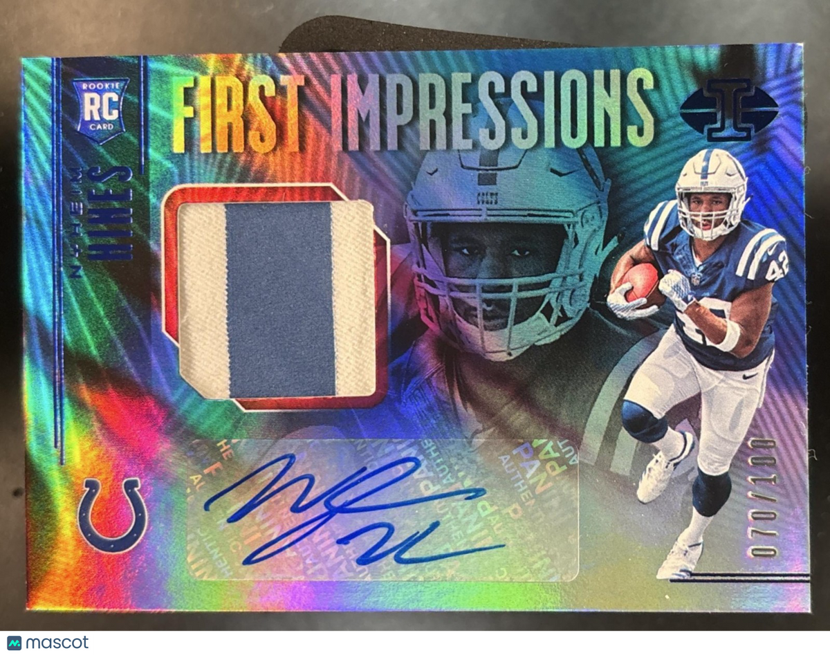 2018 Panini Illusions Nyheim Hines Blue /100 #133 RC Auto Indianapolis Colts