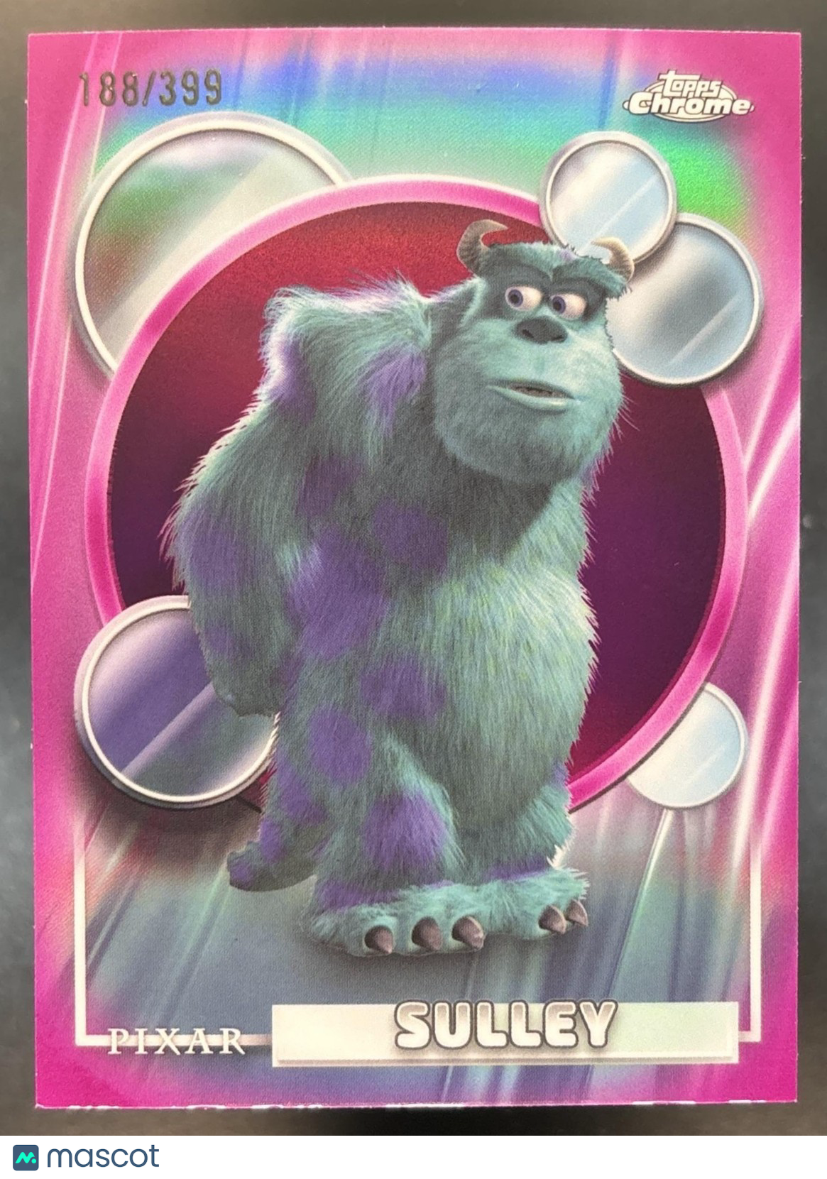 2026 Topps Chrome Disney Sulley Magenta Refractor /399 #29 Monsters, Inc.
