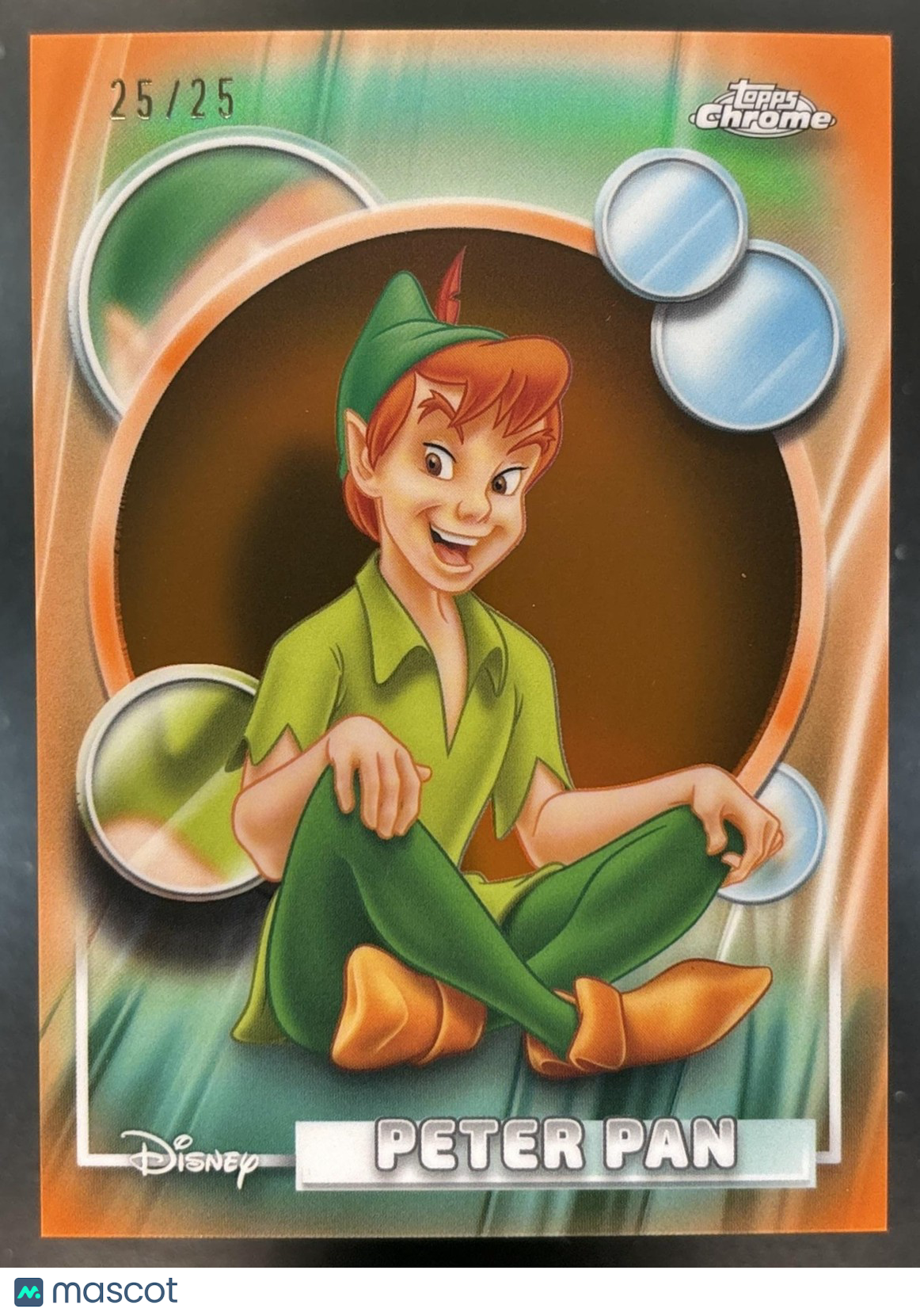 2026 Topps Chrome Disney Peter Pan Orange Refractor 25/25 #165
