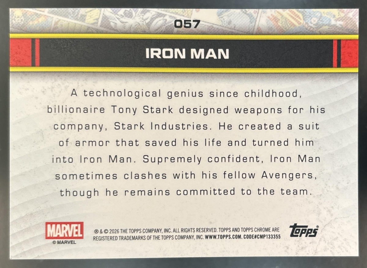 2026 Topps Chrome Marvel Comics Iron Man Spider-Web Refractor /399 #057