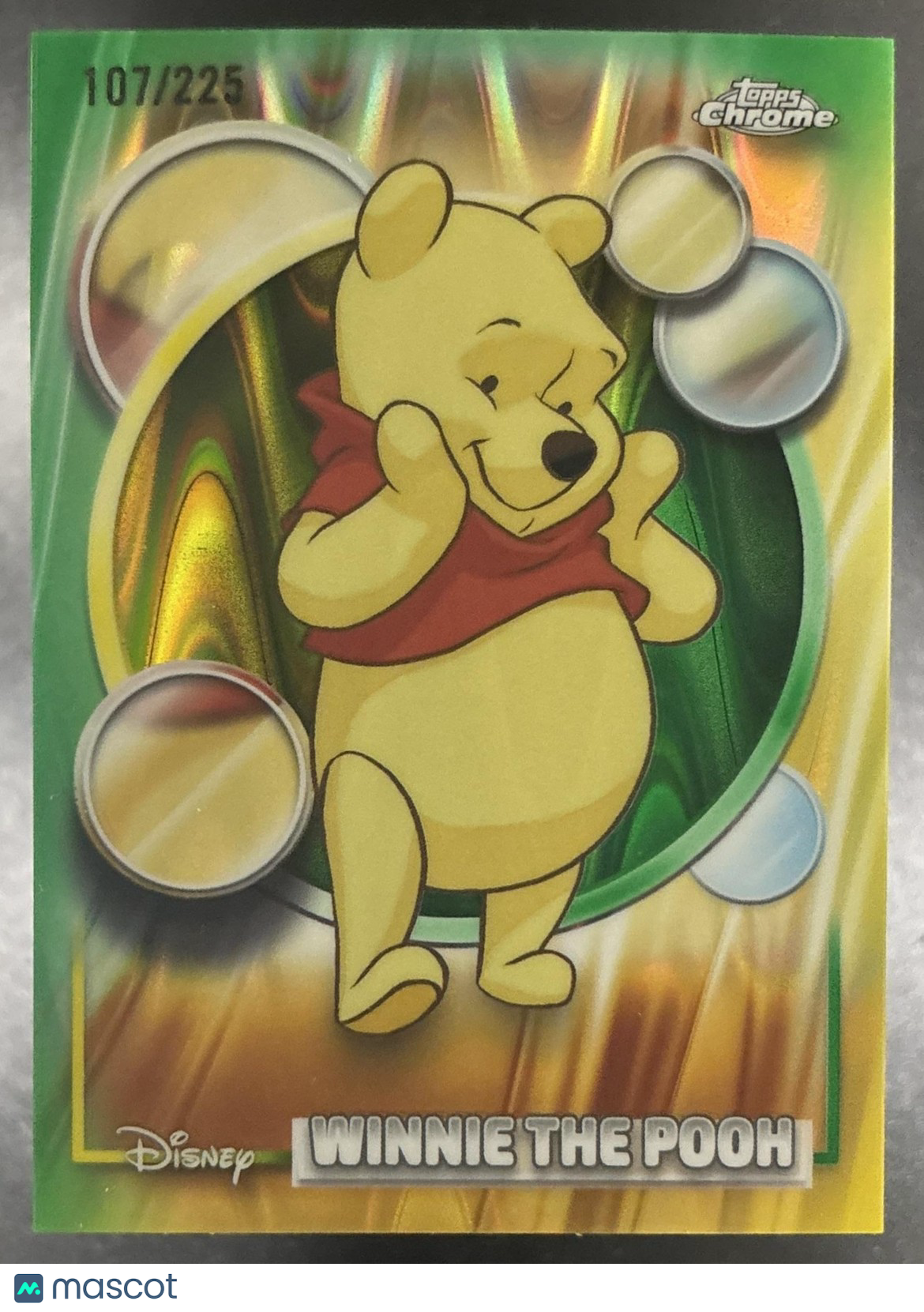 2026 Topps Chrome Disney Winnie the Pooh Yellow & Green RayWave /225 #100
