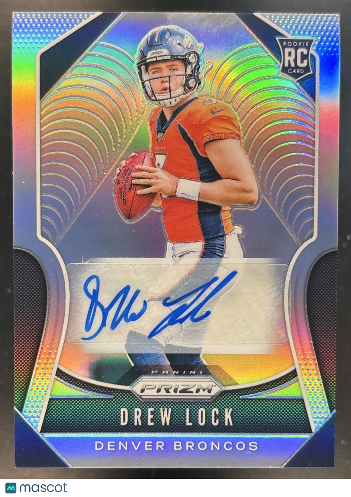 2019 Panini Prizm Drew Lock Auto Silver #304 RC Denver Broncos