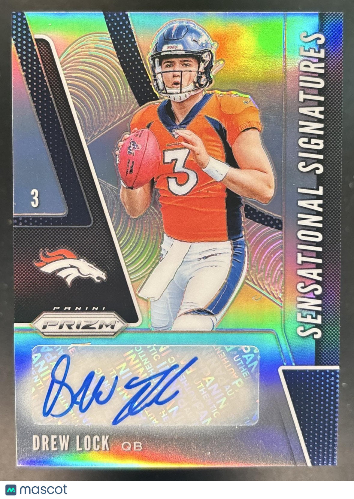 2019 Panini Prizm Drew Lock Sensational Signatures RC Auto Denver Broncos