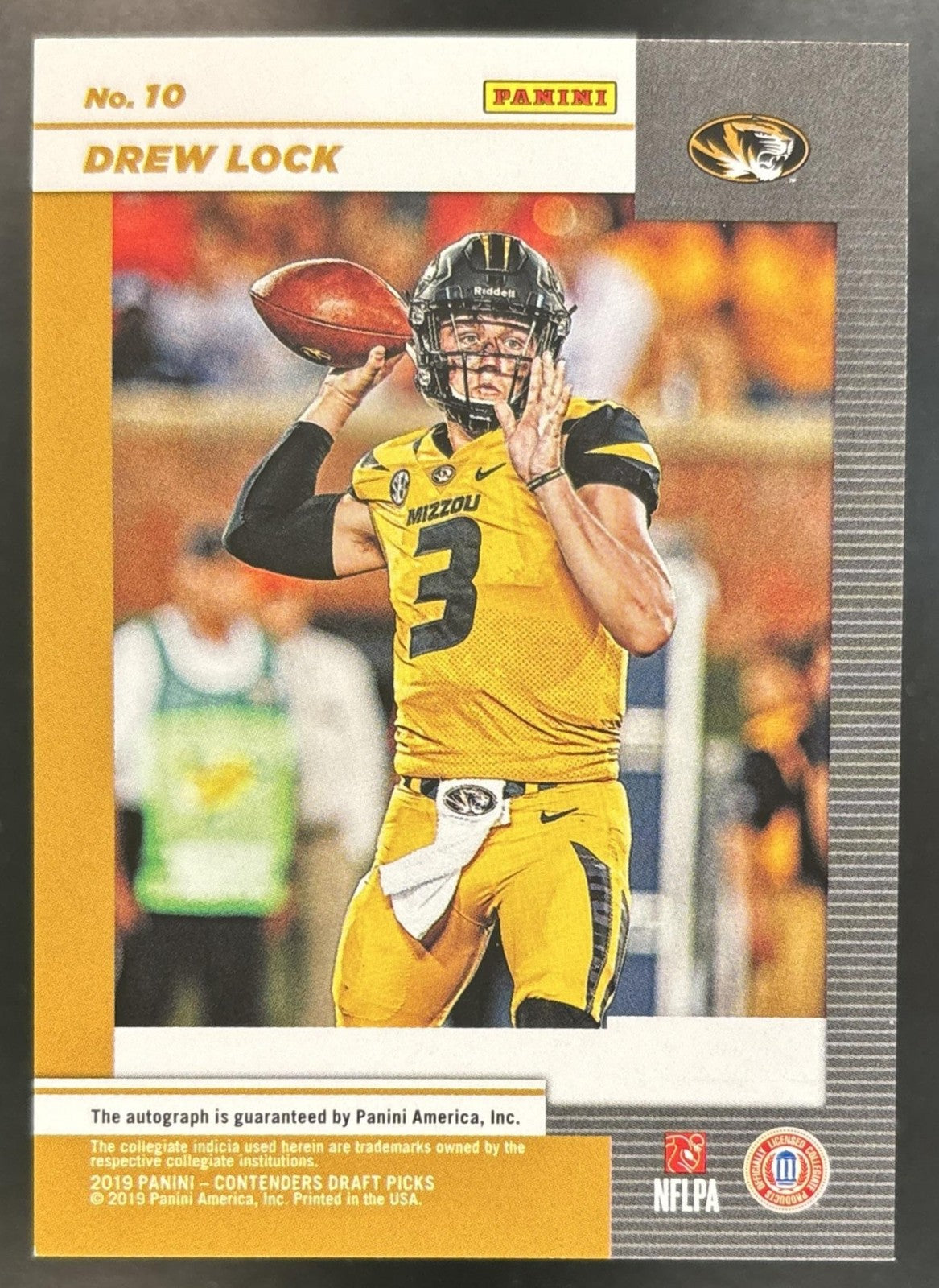 2019 Contenders Draft Picks Collegiate Drew Lock Signatures /18 #10 RC Auto