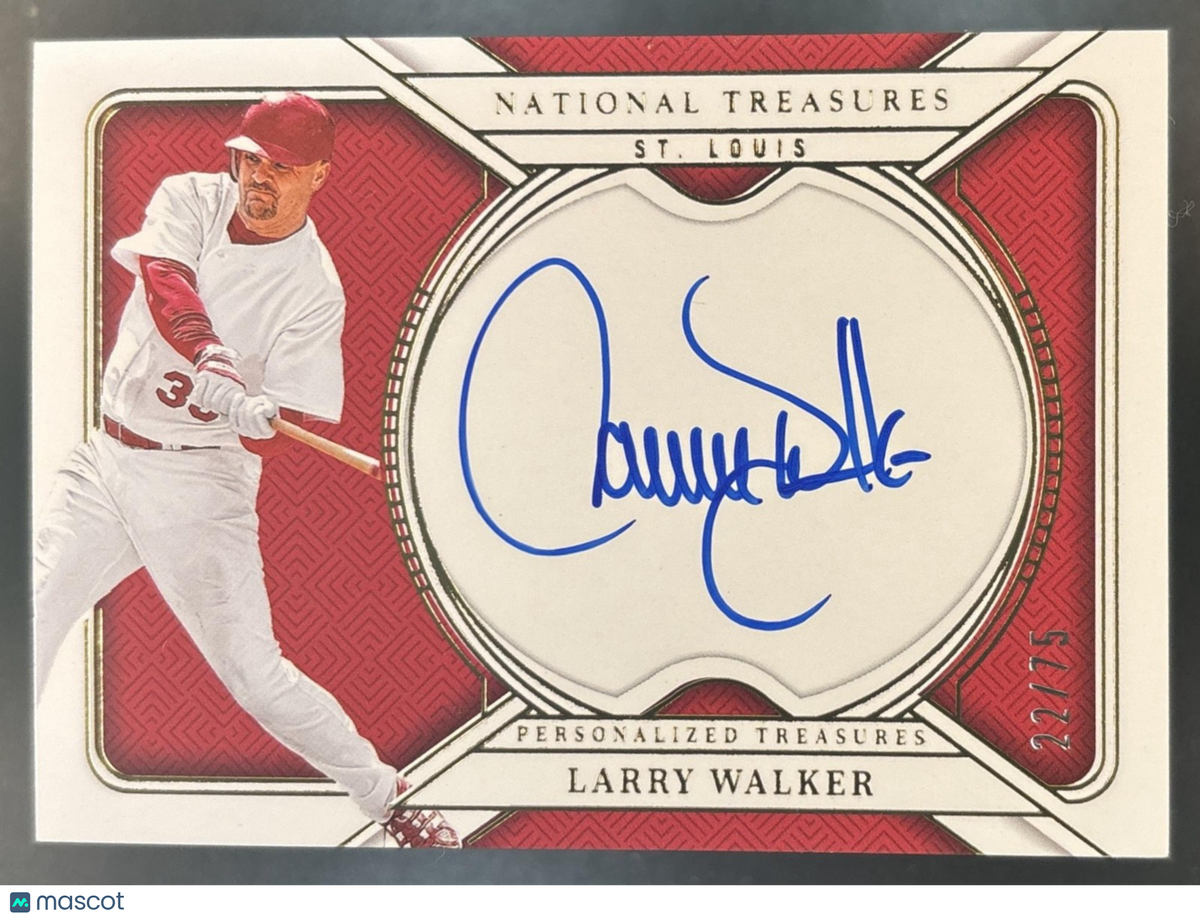 2025 Panini National Treasures Larry Walker Personalized Auto /75 #20 Cardinals