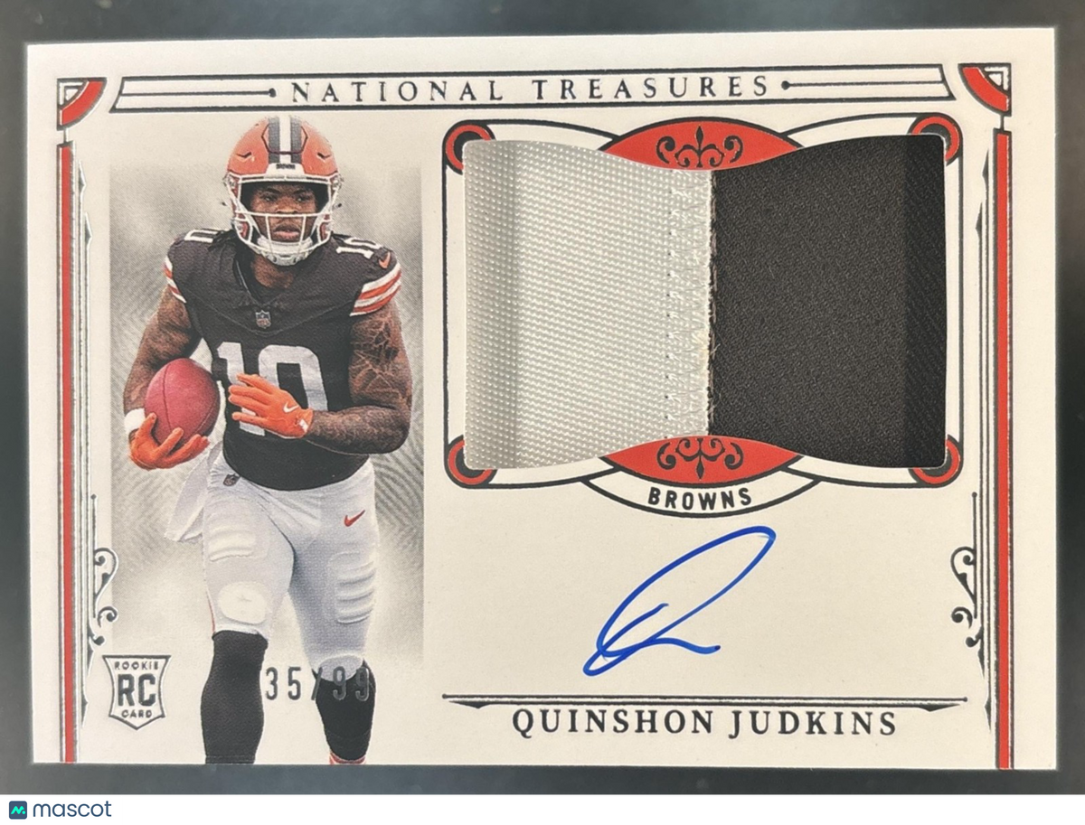 2025 National Treasures Quinshon Judkins Patch Auto /99 #170 MEM RC Browns