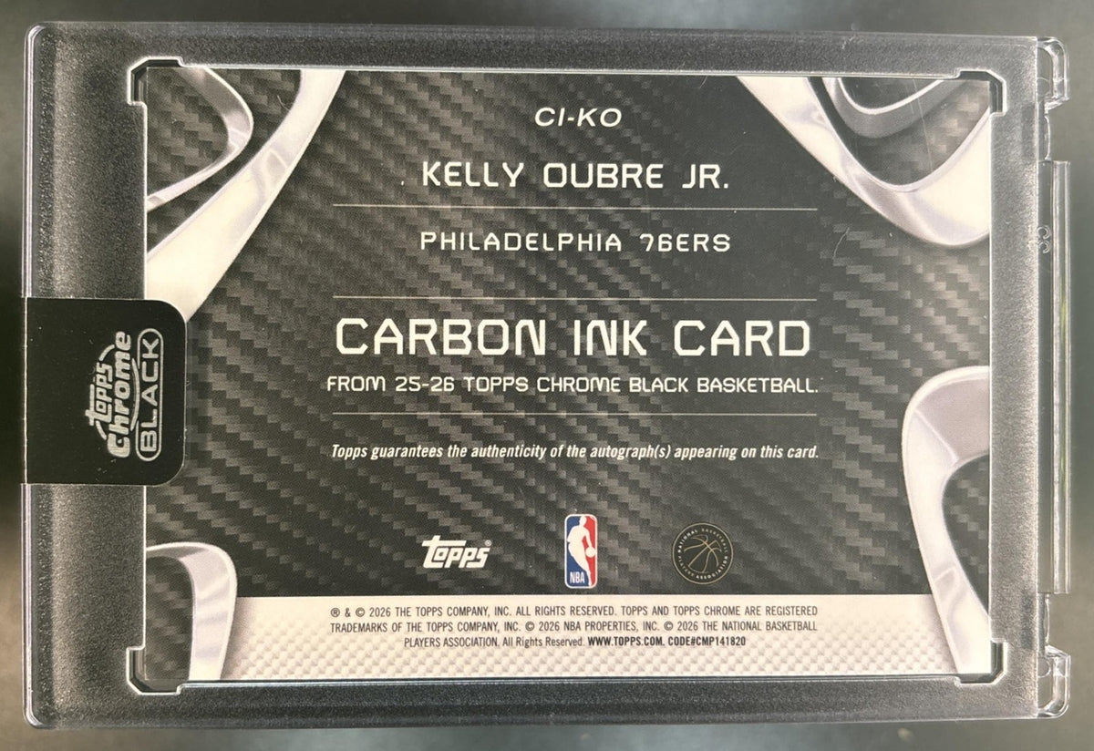 2025-26 Topps Chrome Black Kelly Oubre jr. Carbon Ink Green /99 Auto 76ers