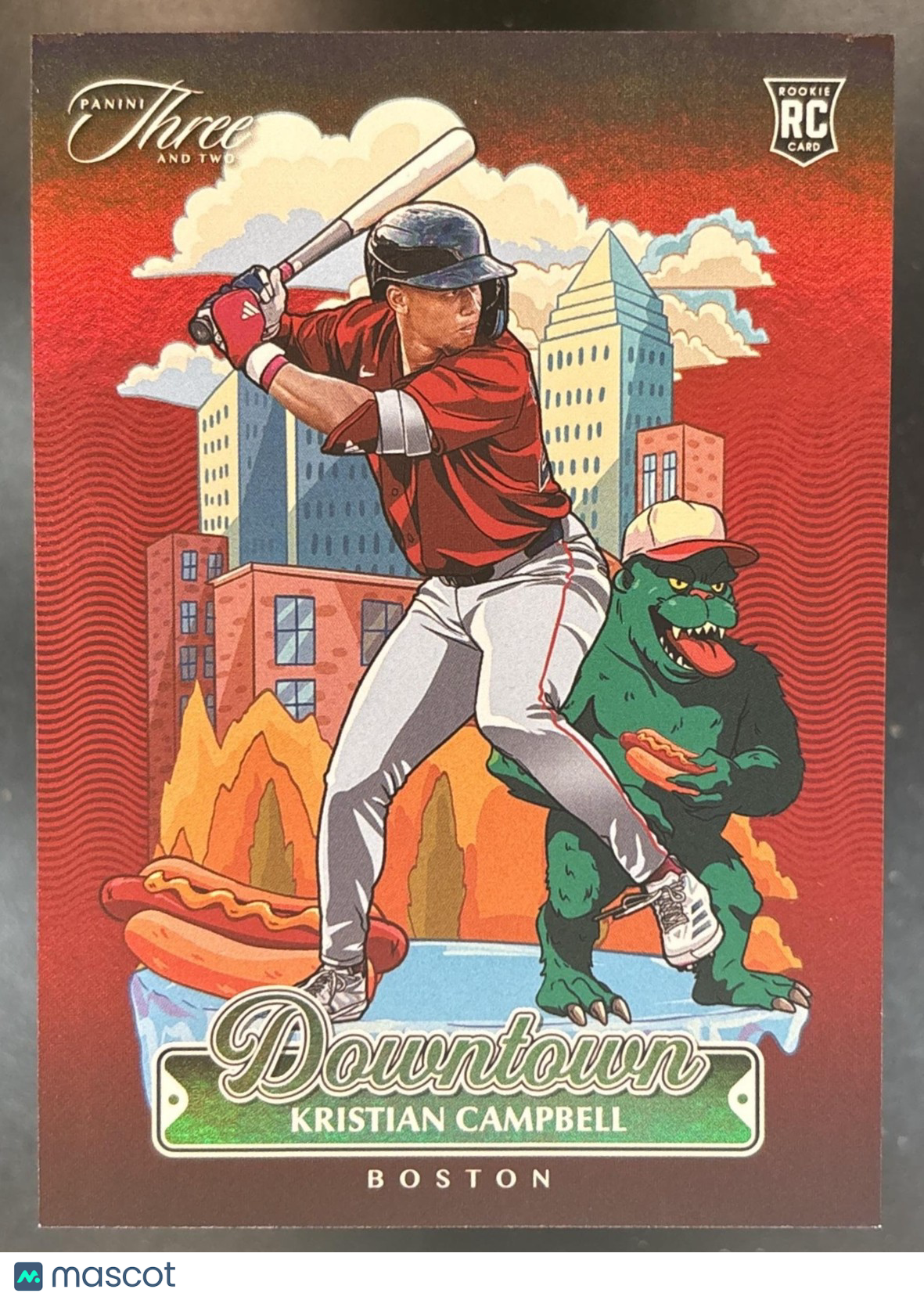 2025 Panini Three and Two Kristian Campbell Downtown #2 Boston Red Sox