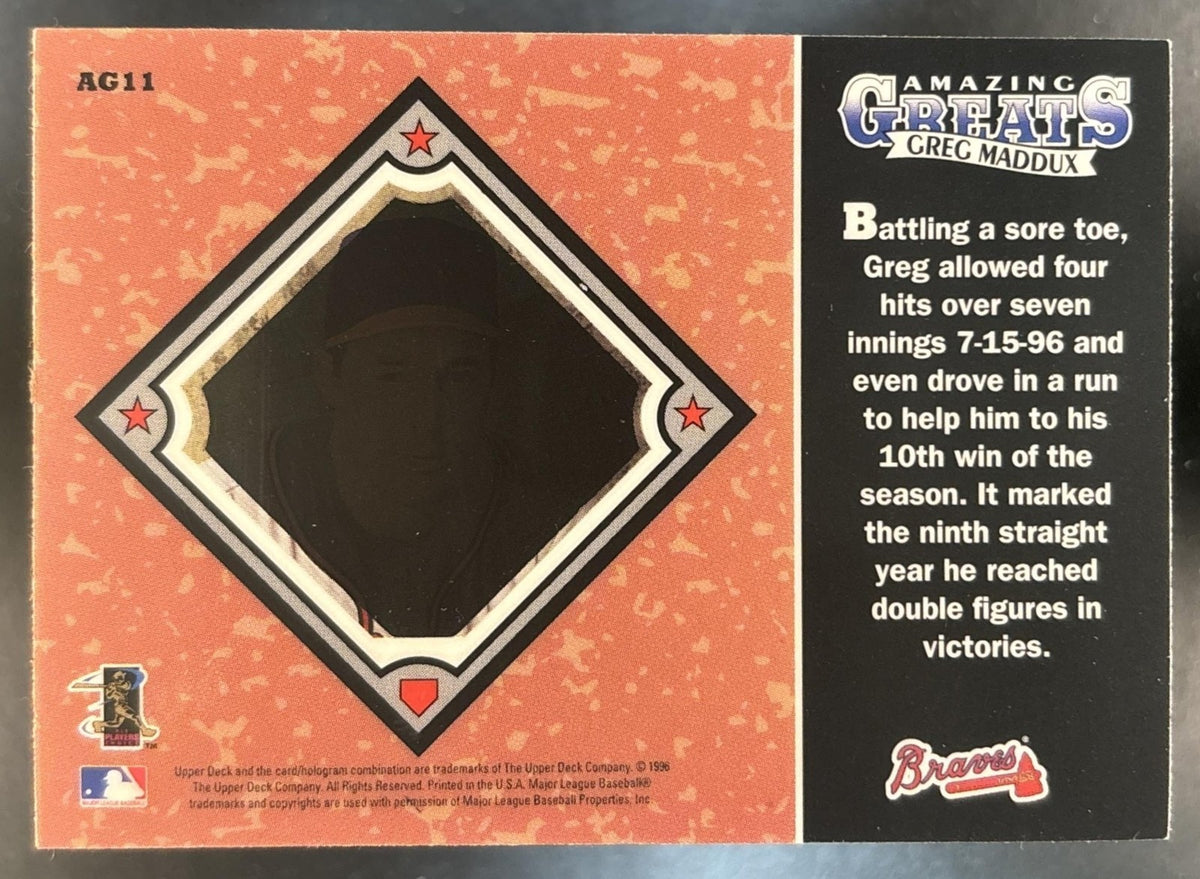 1997 Upper Deck Greg Maddux Amazing Greats #AG11 Atlanta Braves
