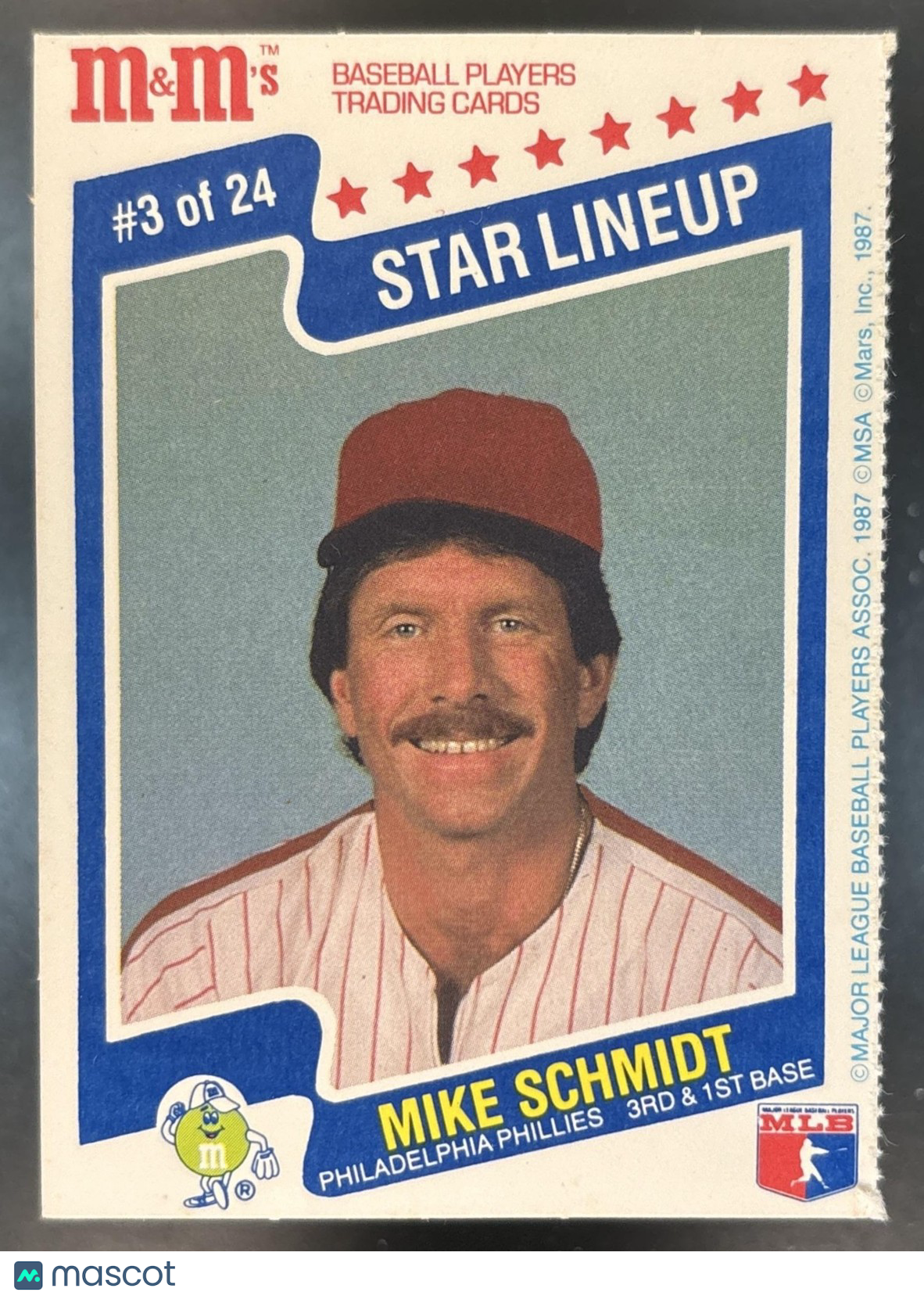 1987 M&M's Star Lineup Mike Schmidt - #3 Philadelphia Phillies