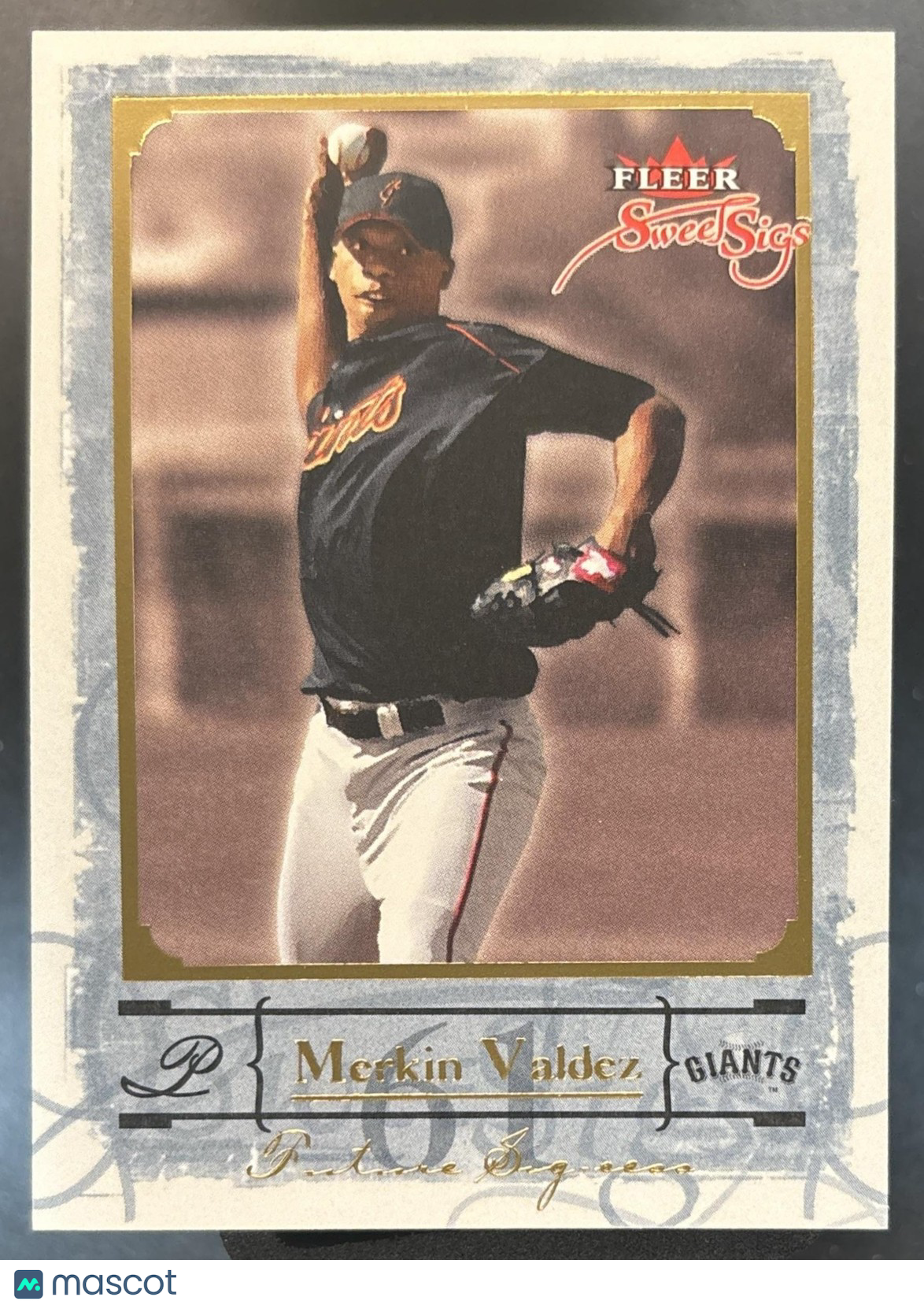2004 Fleer Sweet Sigs Merkin Valdez Gold /99 #79 RC San Francisco Giants