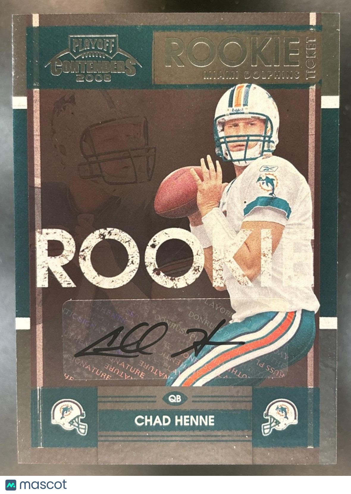 2008 Playoff Contenders Chad Henne #112 RC Auto Miami Dolphins