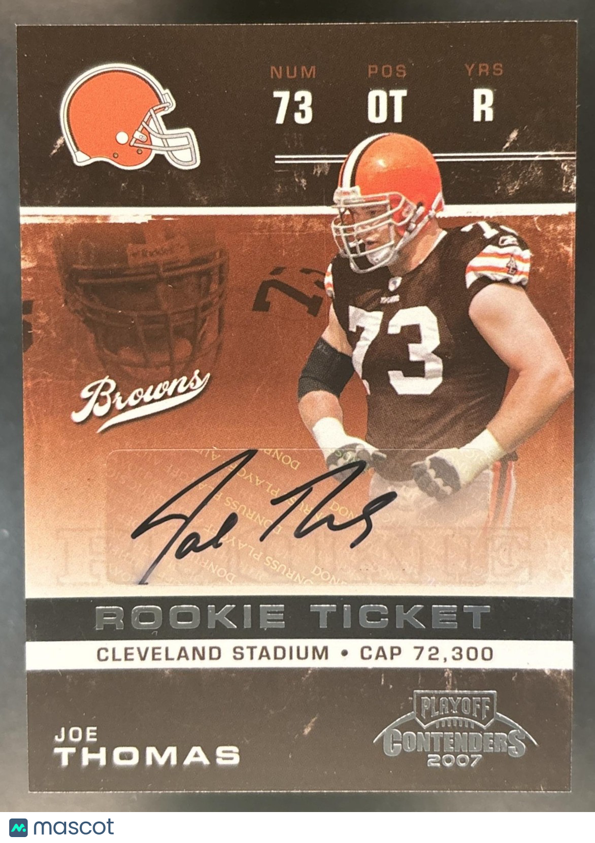 2007 Playoff Contenders Joe Thomas #168 RC Rookie Ticket Auto Cleveland Browns