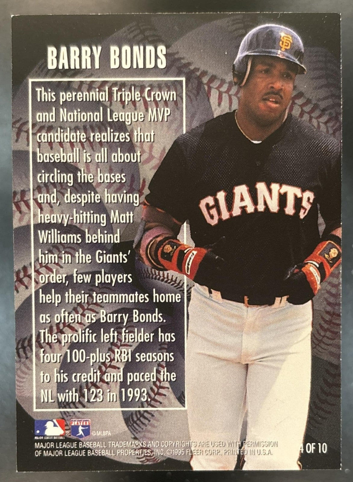 1996 Fleer Ultra Barry Bonds RBI Kings #4 San Francisco Giants