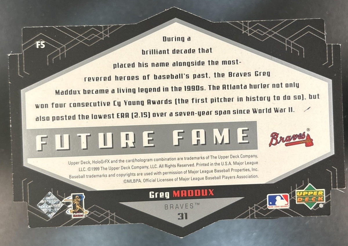 1999 Upper Deck HoloGrFX Greg Maddux Future Fame #F5 Braves