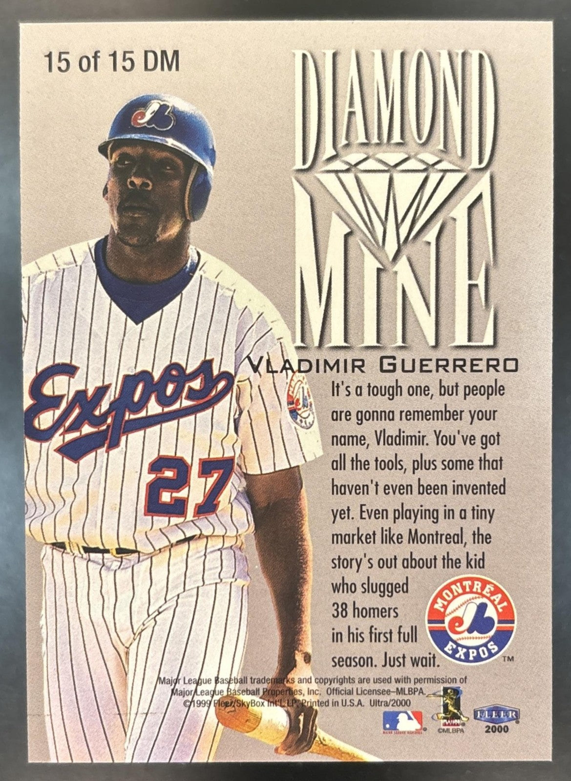 2000 Fleer Ultra Vladimir Guerrero Diamond Mine #15 DM Montreal Expos