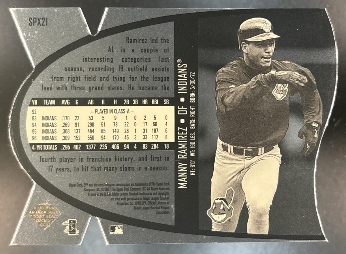 1997 SPx Manny Ramirez #SPX21 Cleveland Indians
