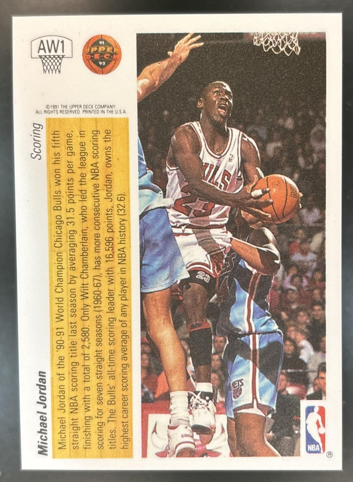 1991-92 Upper Deck Michael Jordan Award Winner Holograms #AW1 Chicago Bulls
