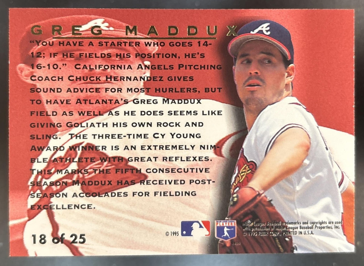 1995 Fleer Ultra Greg Maddux Award Winners Gold Medallion #18 Atlanta Braves