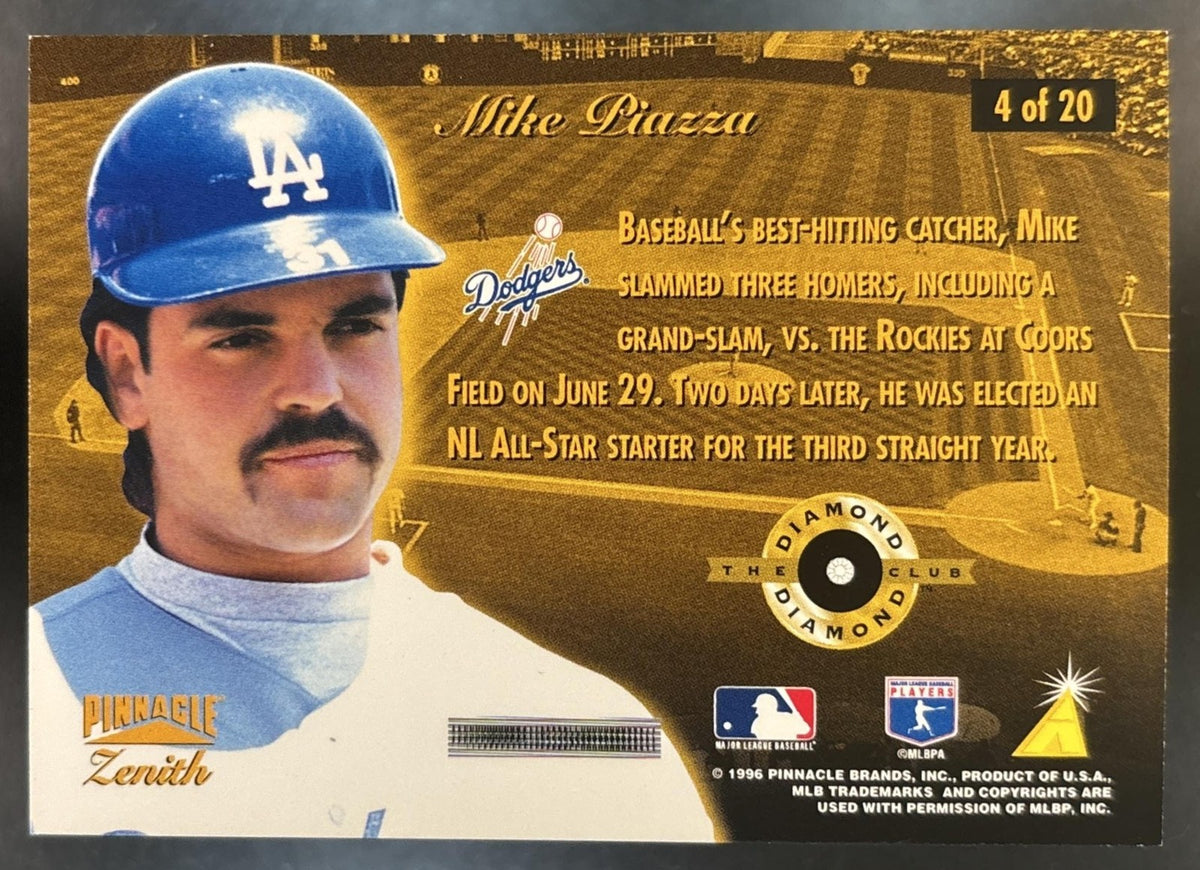 1996 Pinnacle Zenith Mike Piazza The Diamond Club #4 Los Angeles Dodgers