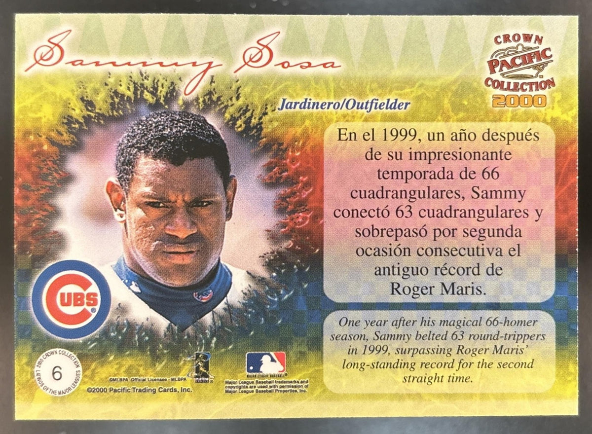 2000 Pacific Crown Collection Sammy Sosa Latinos of the Major Leagues #6 Cubs