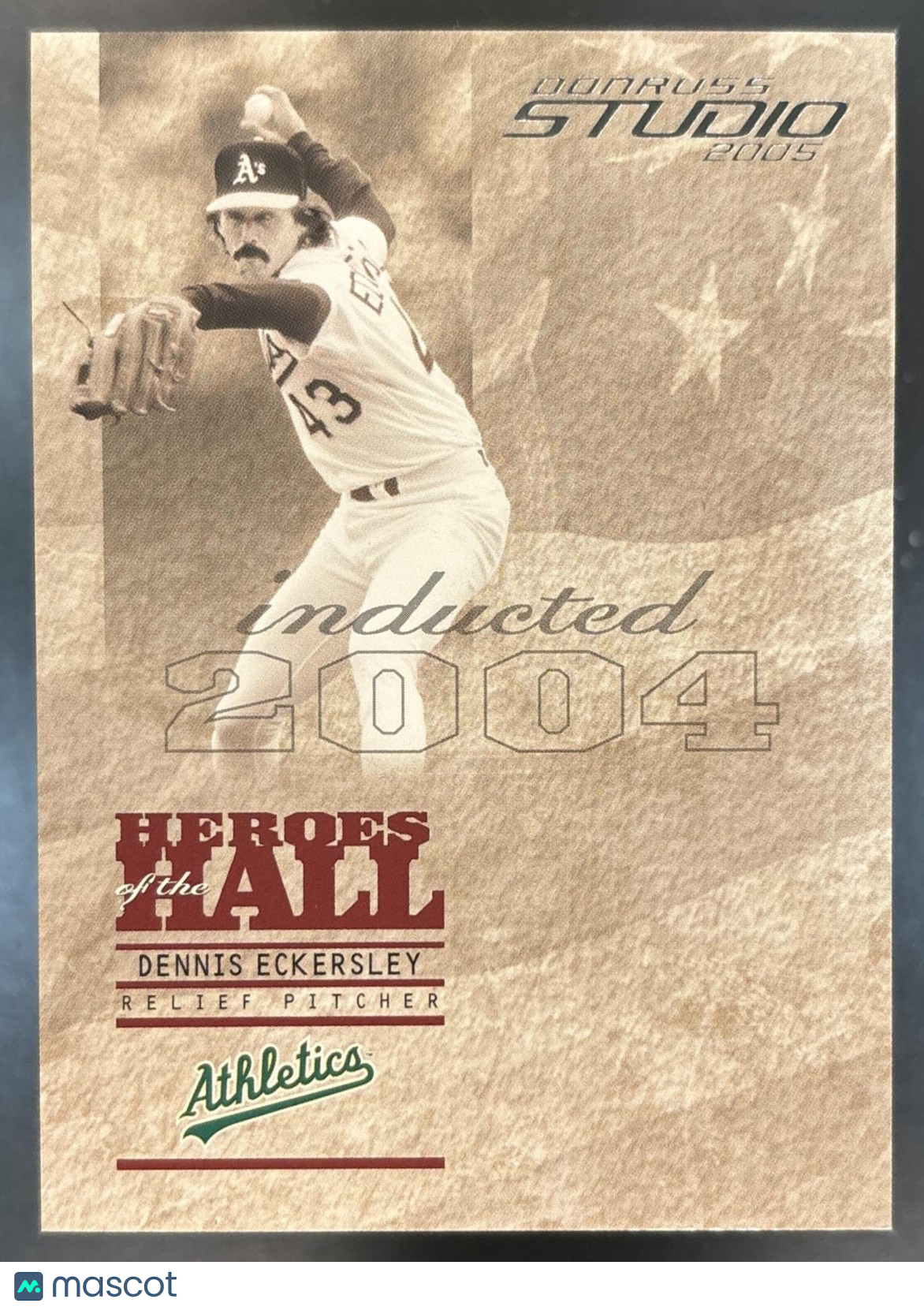 2005 Donruss Studio Dennis Eckersley Heroes of the Hall /350 Oakland Athletics