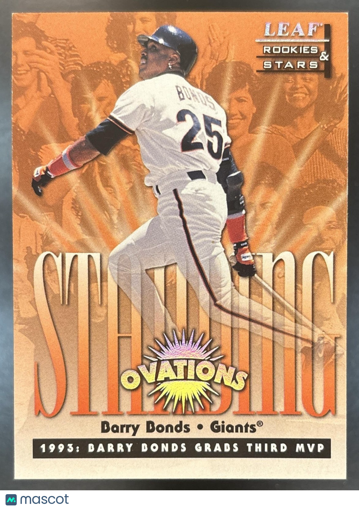 1998 Leaf Rookies & Stars Barry Bonds Standing Ovations /5000 #1 Giants