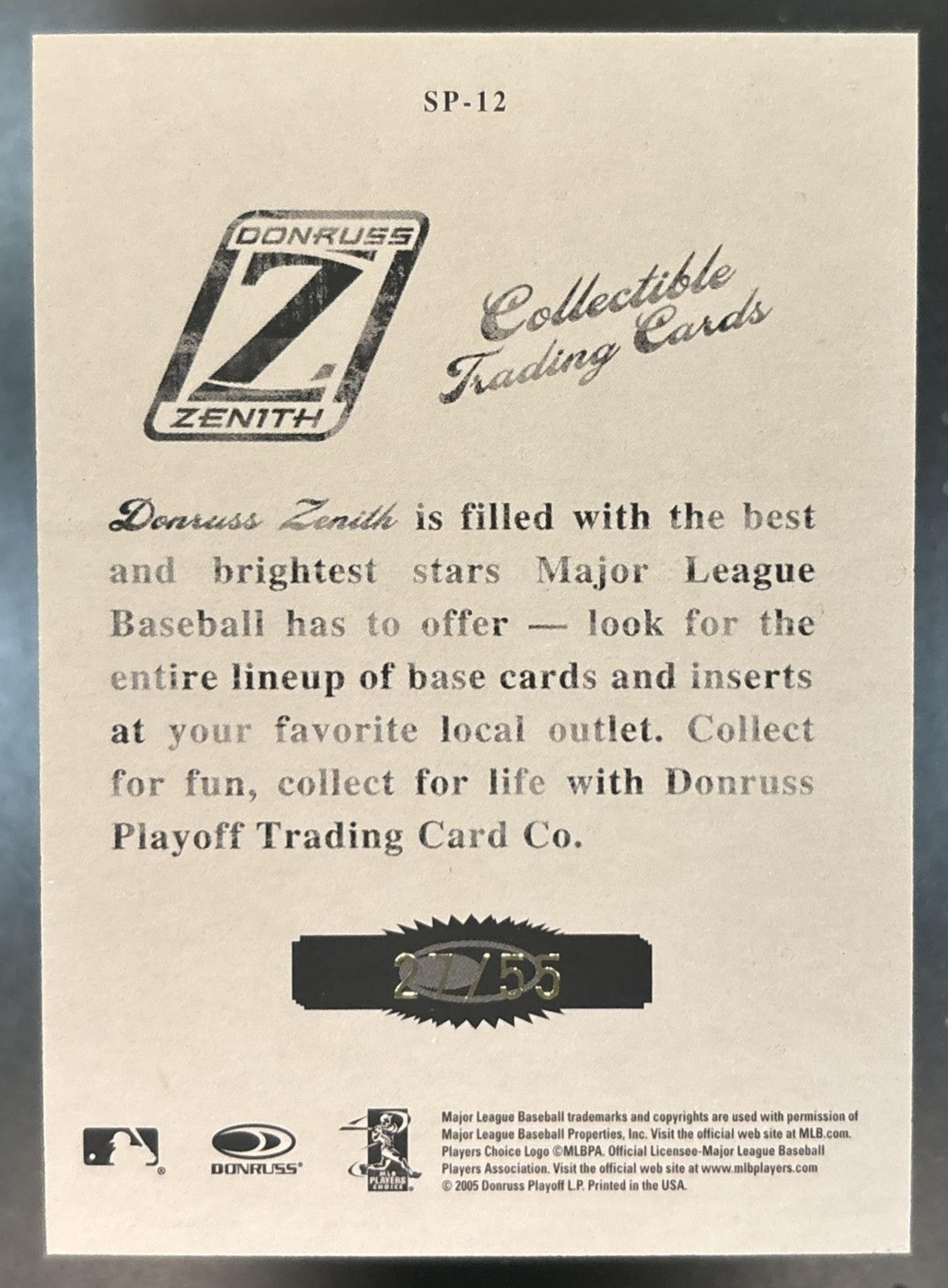 2005 Donruss Studio Alfonso Soriano Portraits Zenith Red B/W /55 Texas Rangers