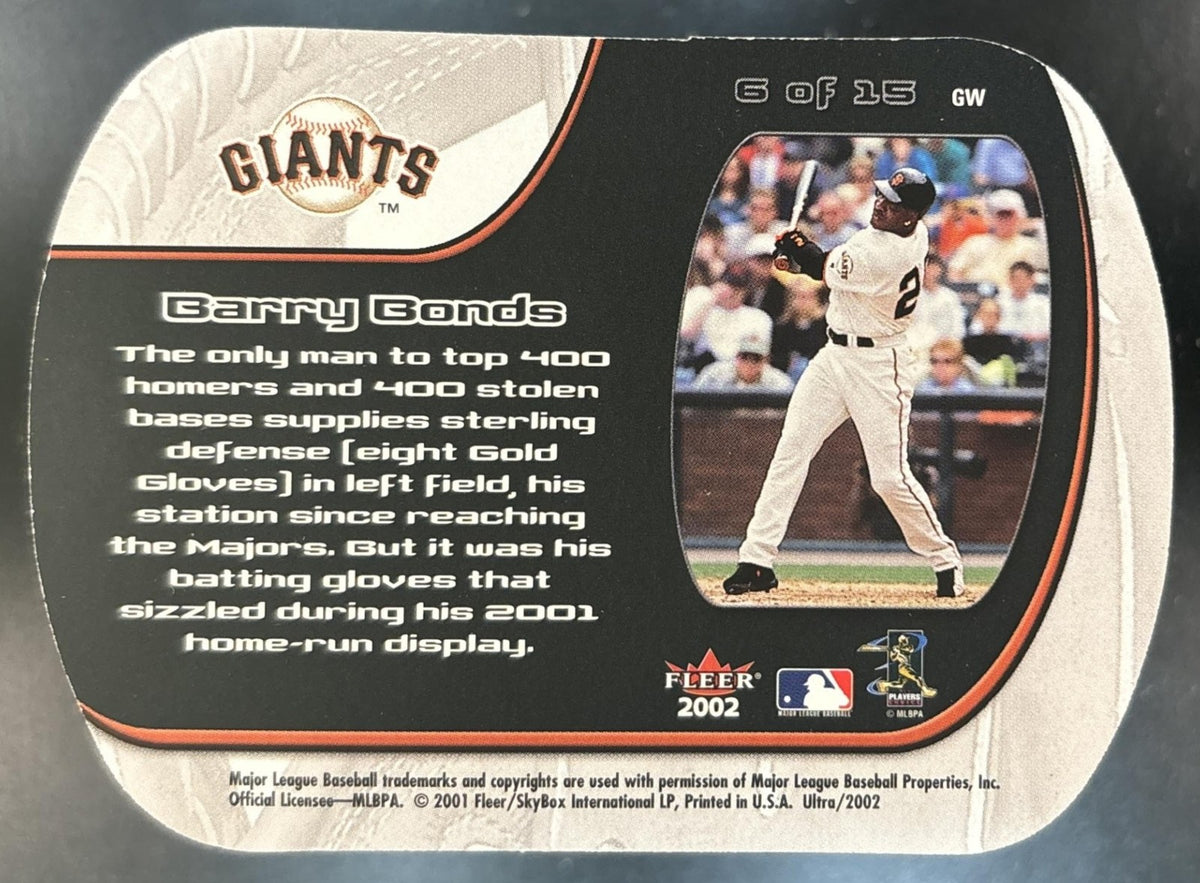 2002 Fleer Ultra Barry Bonds Glove Works GW San Francisco Giants
