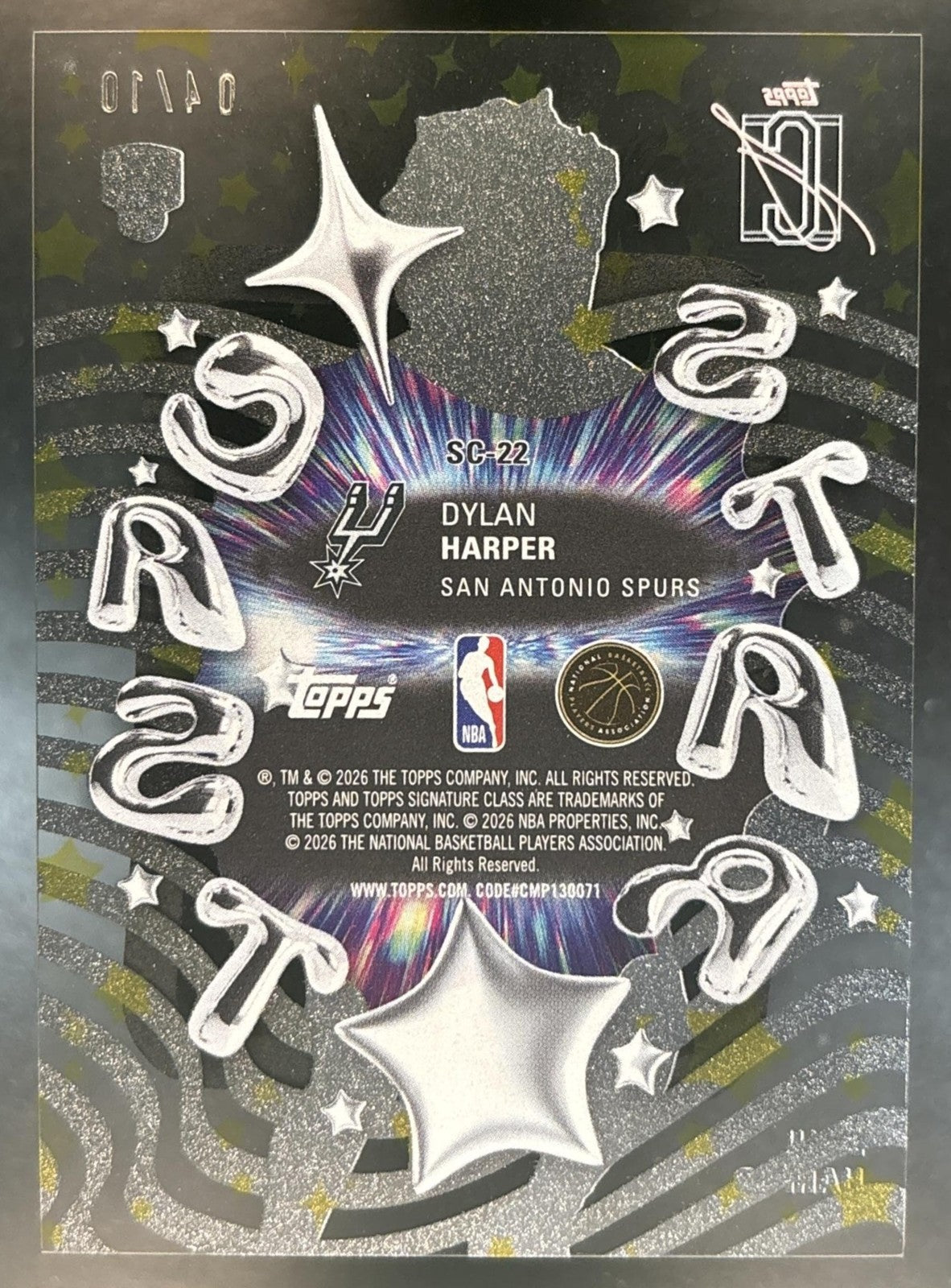 2025-26 Topps Signature Class Dylan Harper Star Cast CASE HIT Gold /10 SP Spurs