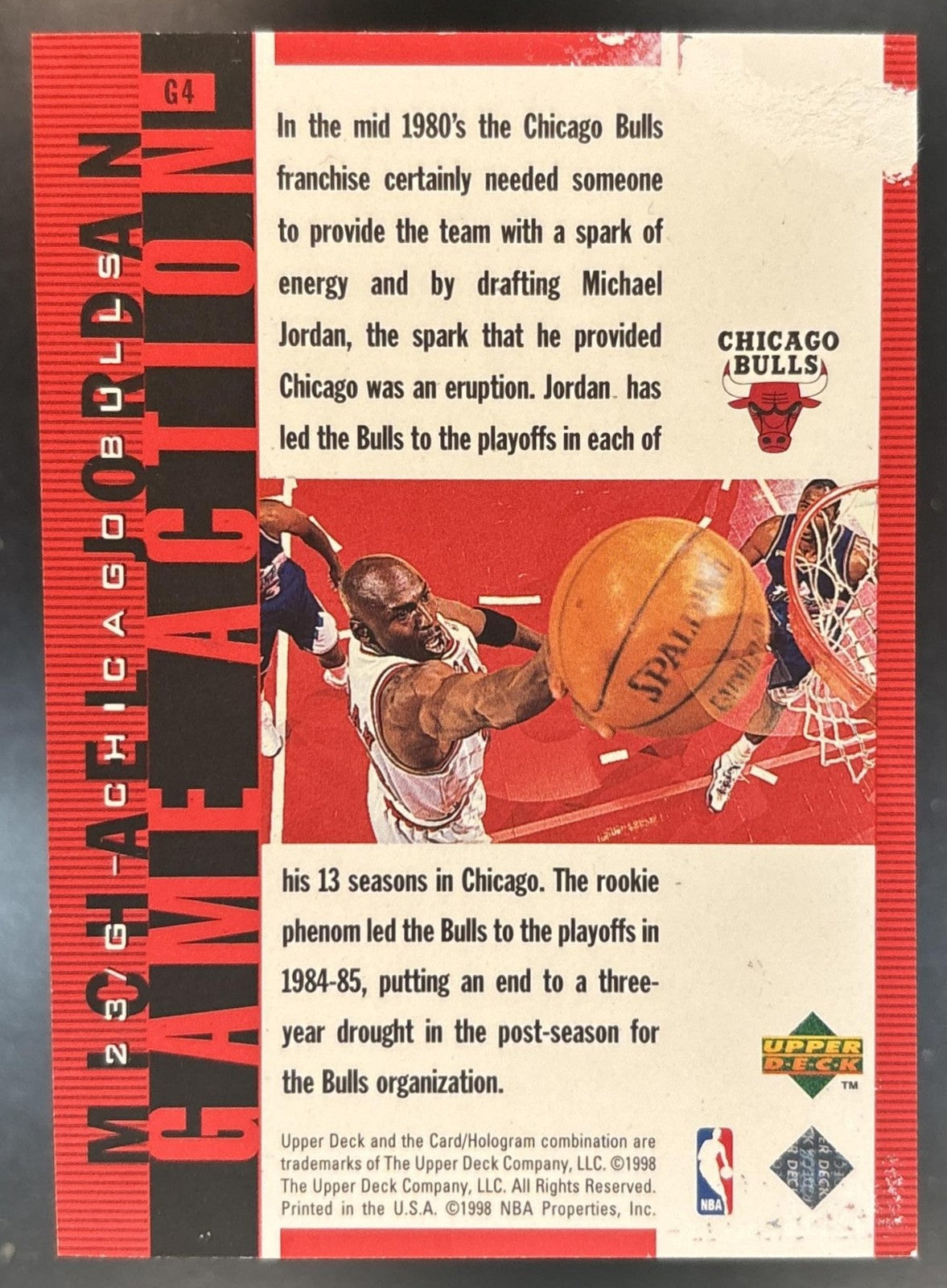 1998-99 Upper Deck Michael Jordan Living Legend Game Action Red /2300 #G4 Bulls