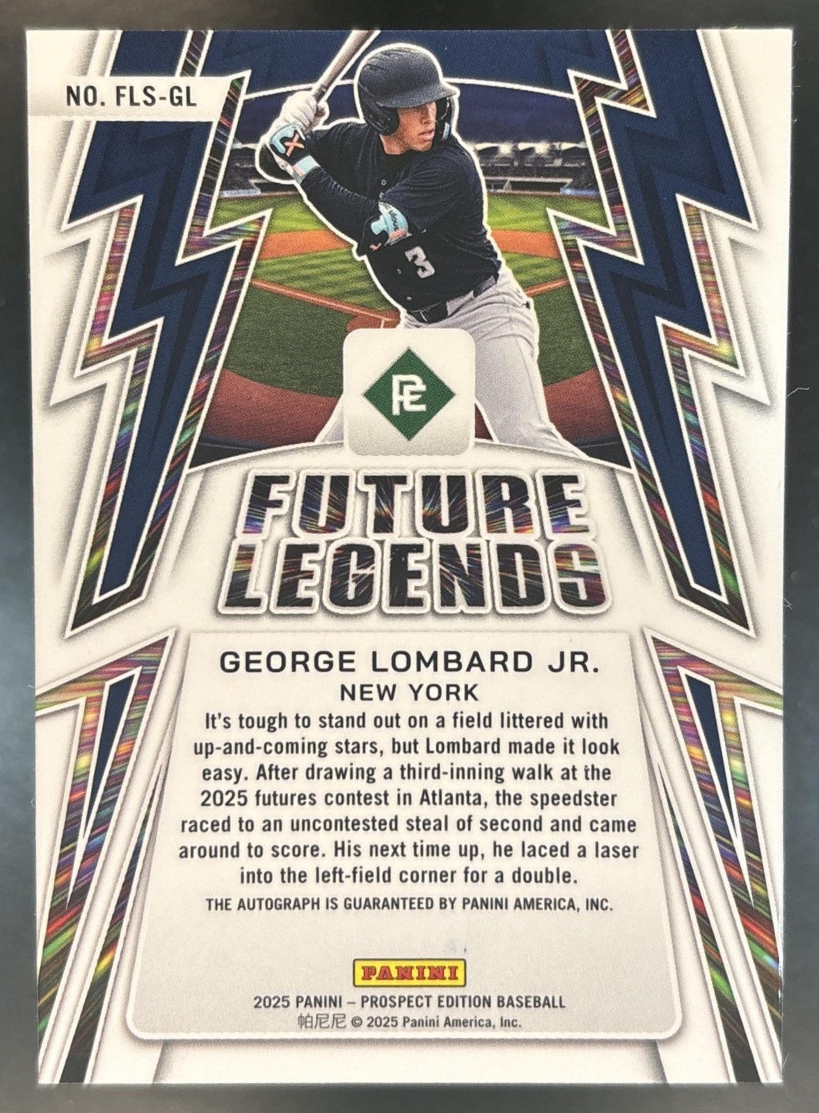 2025 Panini Prospect Edition George Lombard Jr. Future Legends Auto Mojo /25 #14