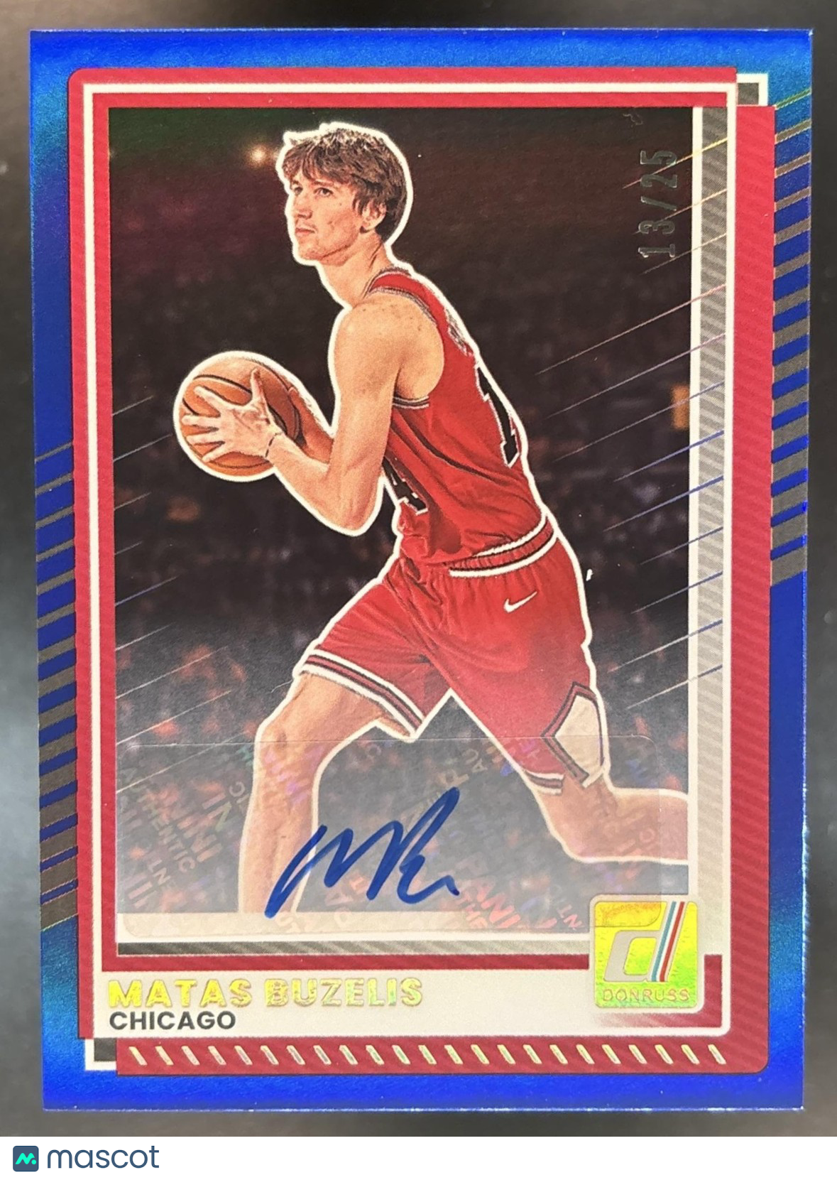 2025-26 Panini Donruss Matas Buzelis Auto Blue /25 #117 Chicago Bulls