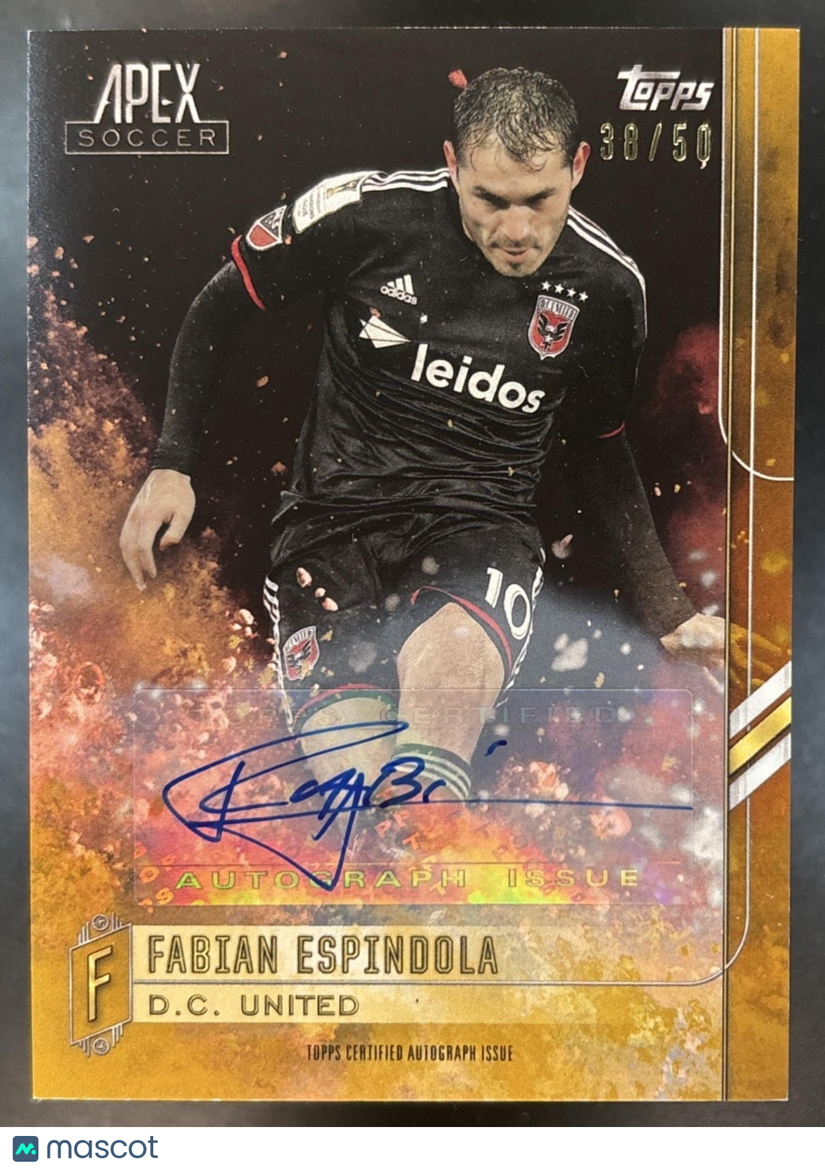2015 Topps Apex MLS Fabian Espindola Auto Gold /50 #76 D.C. United
