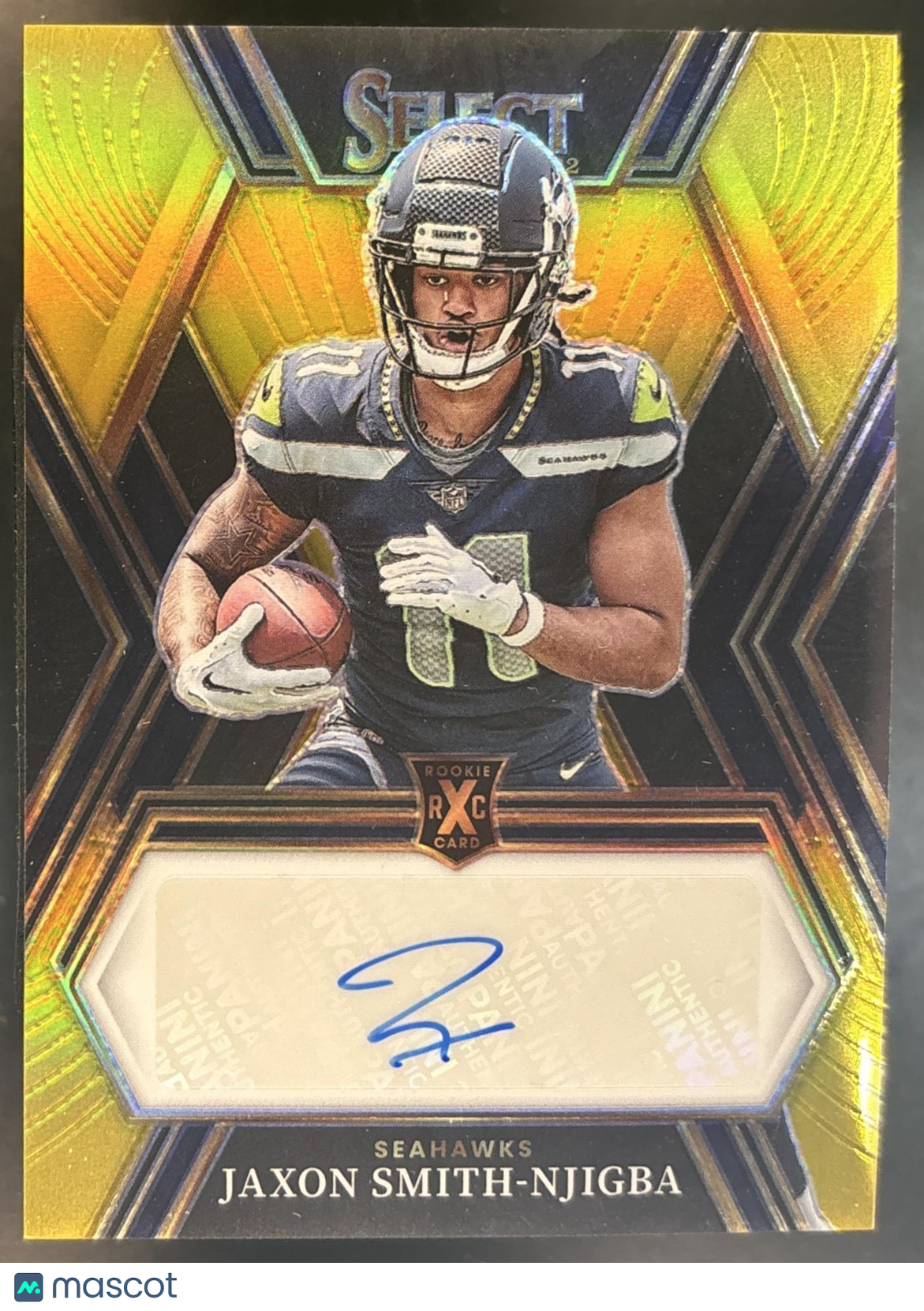 2022 Panini Select Jaxon Smith-Njigba 2023 XRC Auto Prizm Gold /10 Seahawks